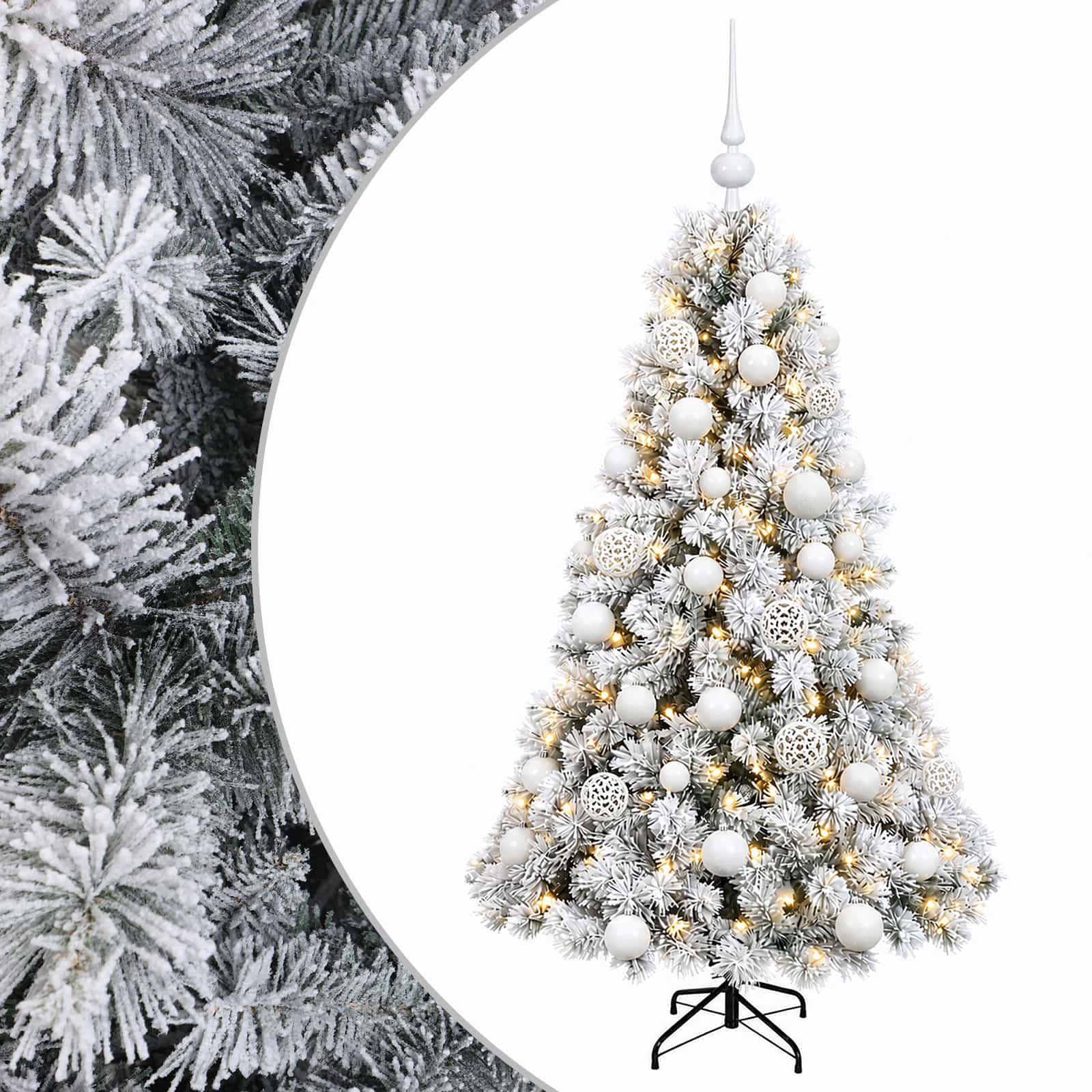 Umetna božična jelka z bučko 150 cm 150 LED Toplo bela
