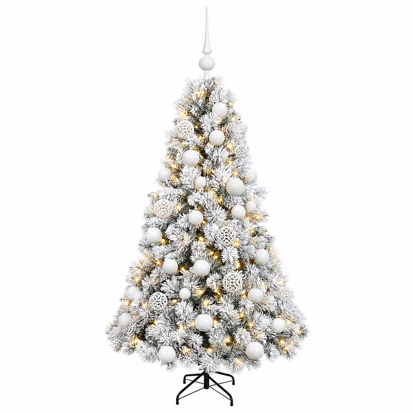 Umetna božična jelka z bučko 150 cm 150 LED Toplo bela