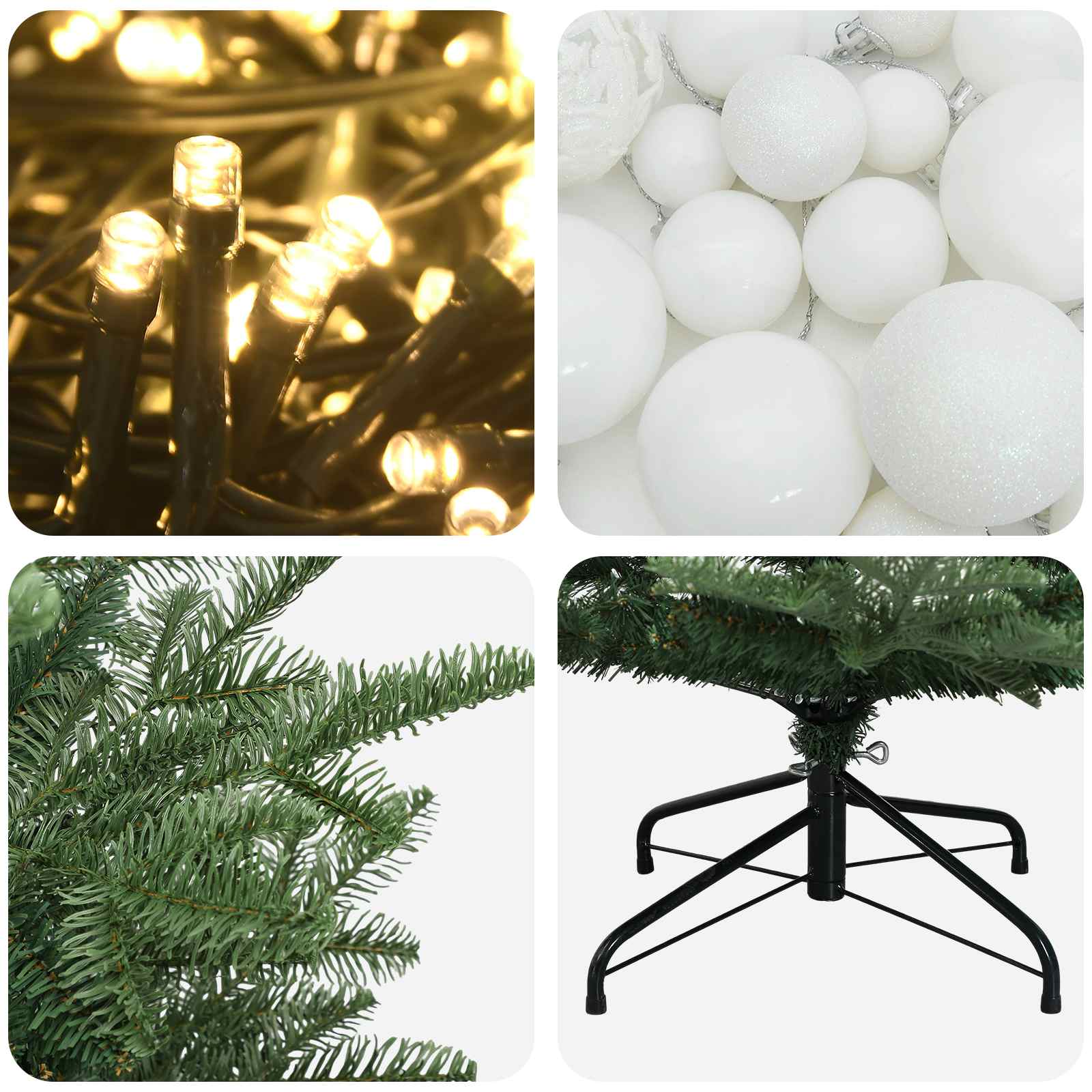 Umetna božična jelka z bučko 120 cm 150 LED Toplo bela