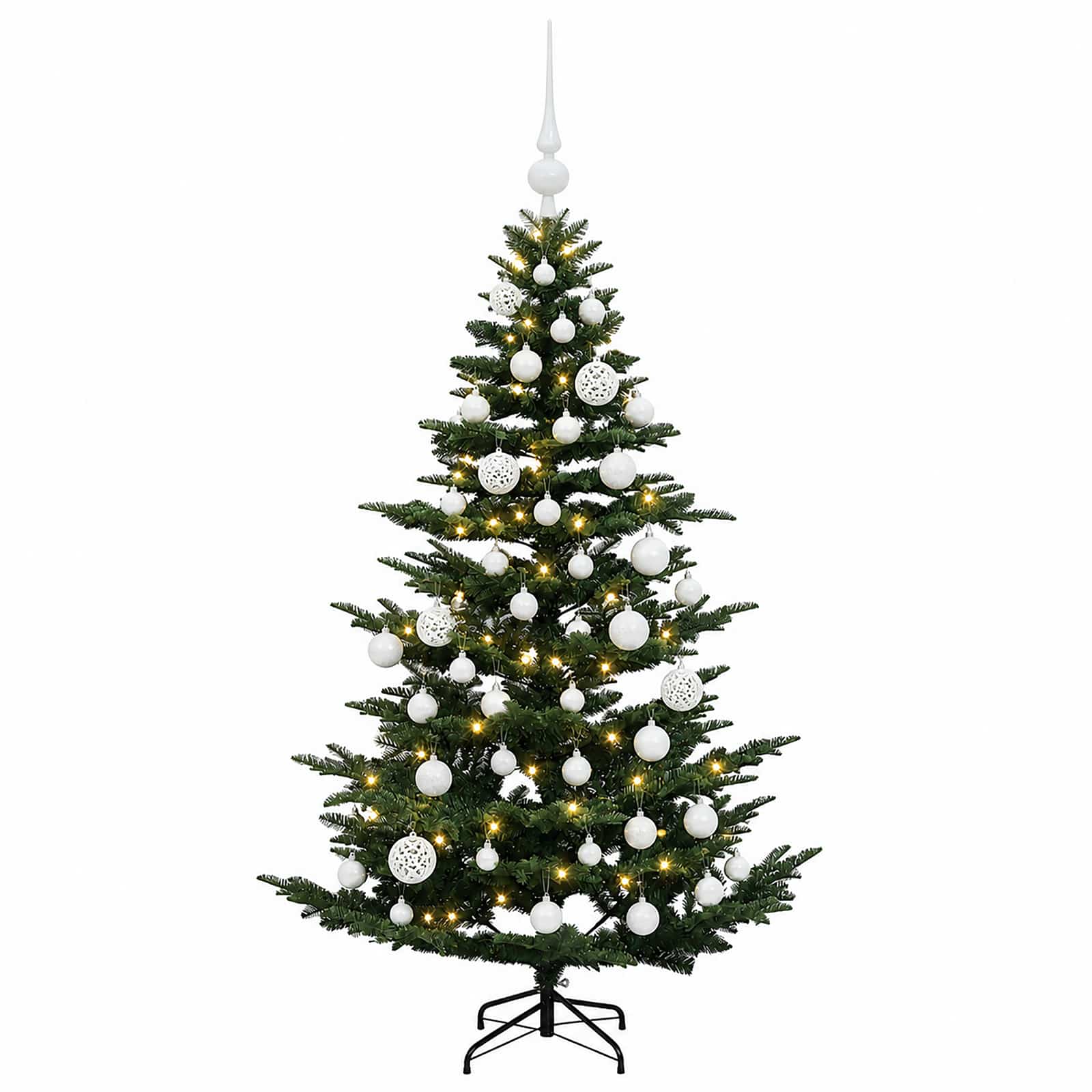 Umetna božična jelka z bučko 150 cm 150 LED Toplo bela