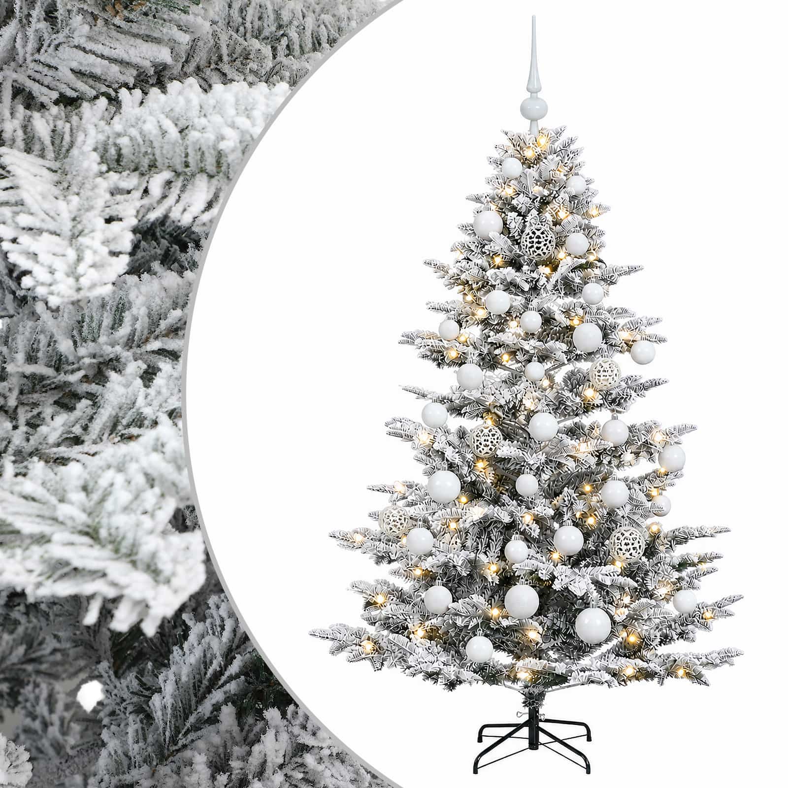 Umetna božična jelka z bučko 120 cm 150 LED Toplo bela