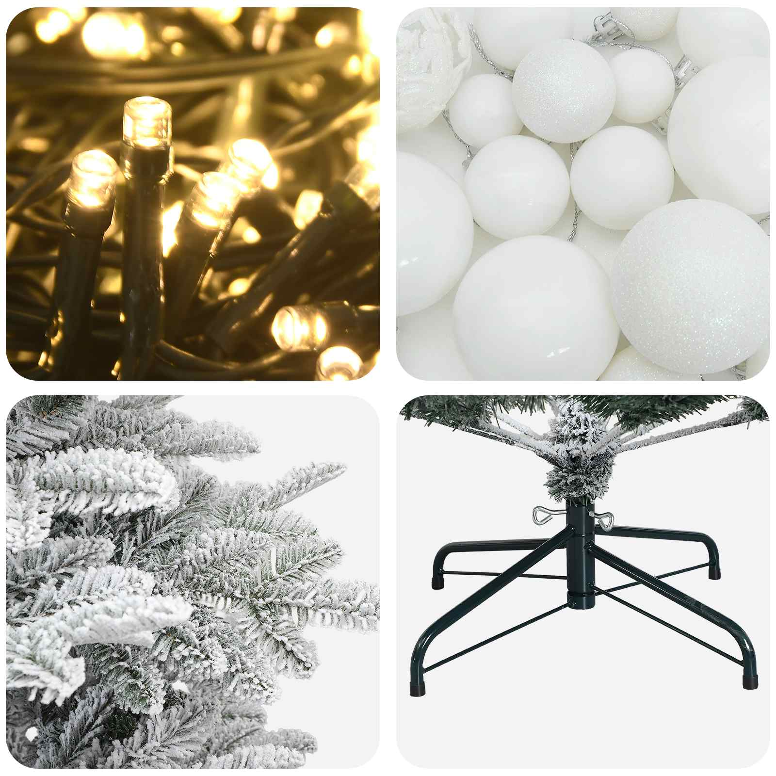Umetna božična jelka z bučko 150 cm 150 LED Toplo bela
