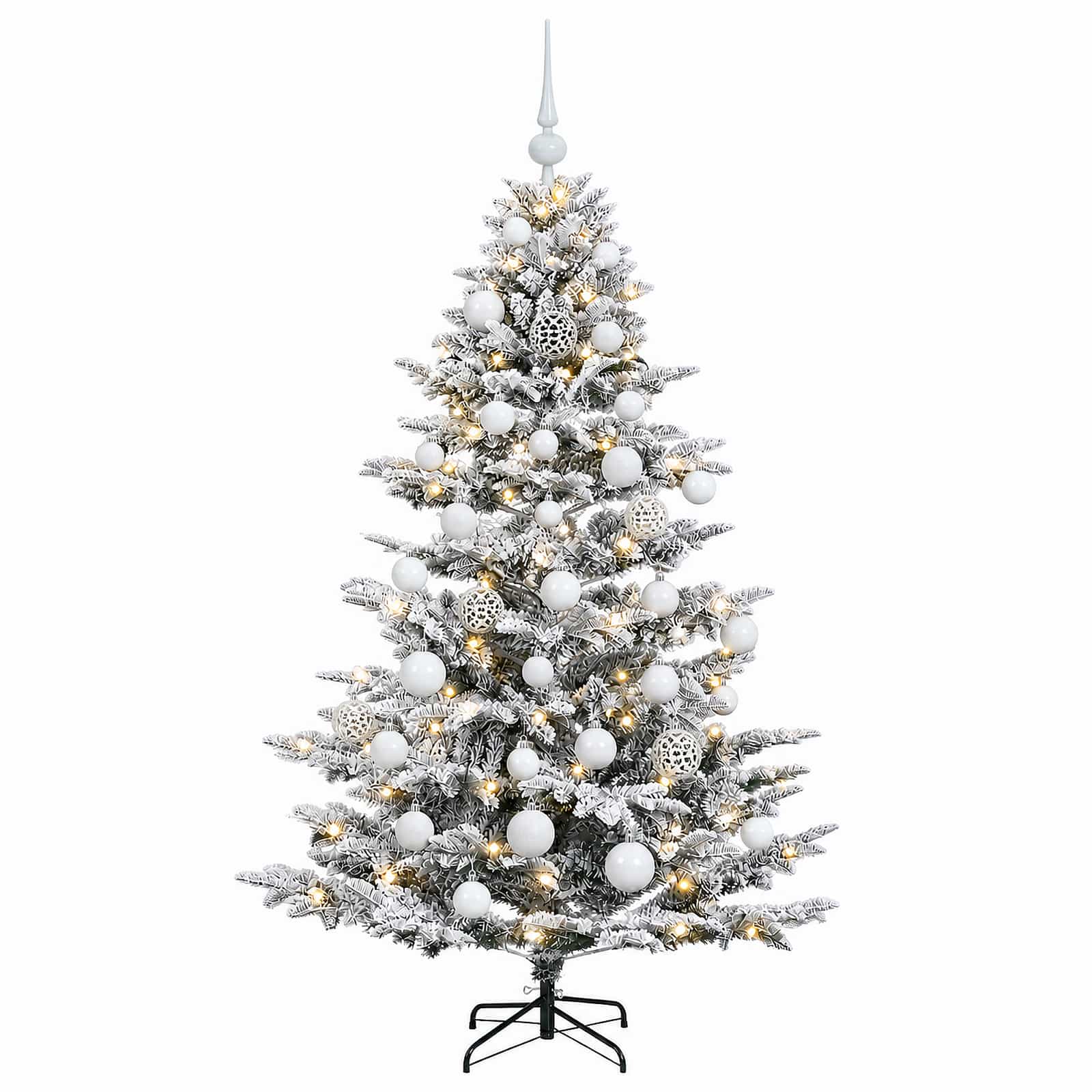 Umetna božična jelka z bučko 150 cm 150 LED Toplo bela