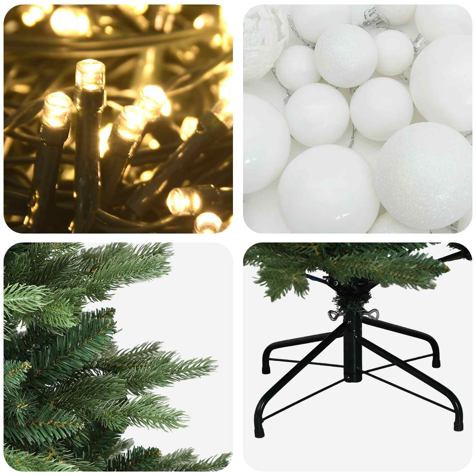 Umetna božična jelka z bučko 120 cm 150 LED Toplo bela
