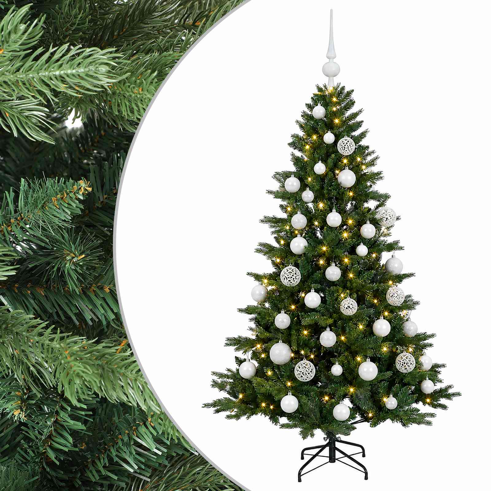 Umetna božična jelka z bučko 120 cm 150 LED Toplo bela