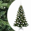 vidaXL Kunstkuusk koos j&otilde;ulukuuliga 120 cm 150 LED-i Soe valge