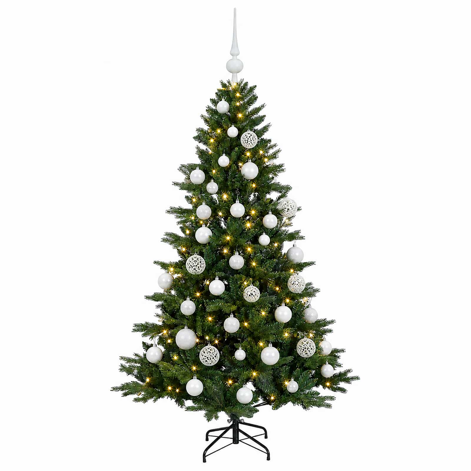 Umetna božična jelka z bučko 120 cm 150 LED Toplo bela