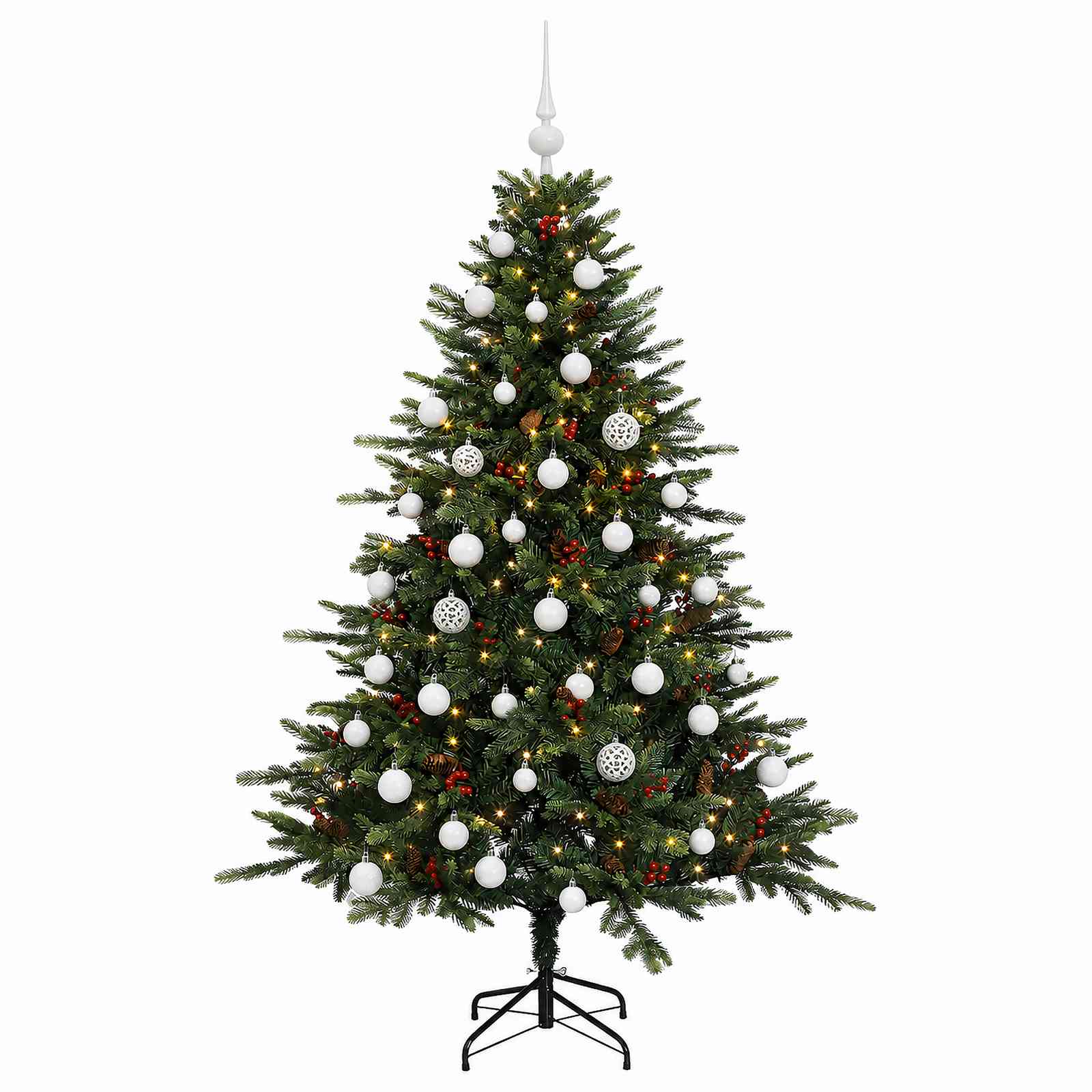 Umetna božična jelka z bučko 120 cm 150 LED Toplo bela