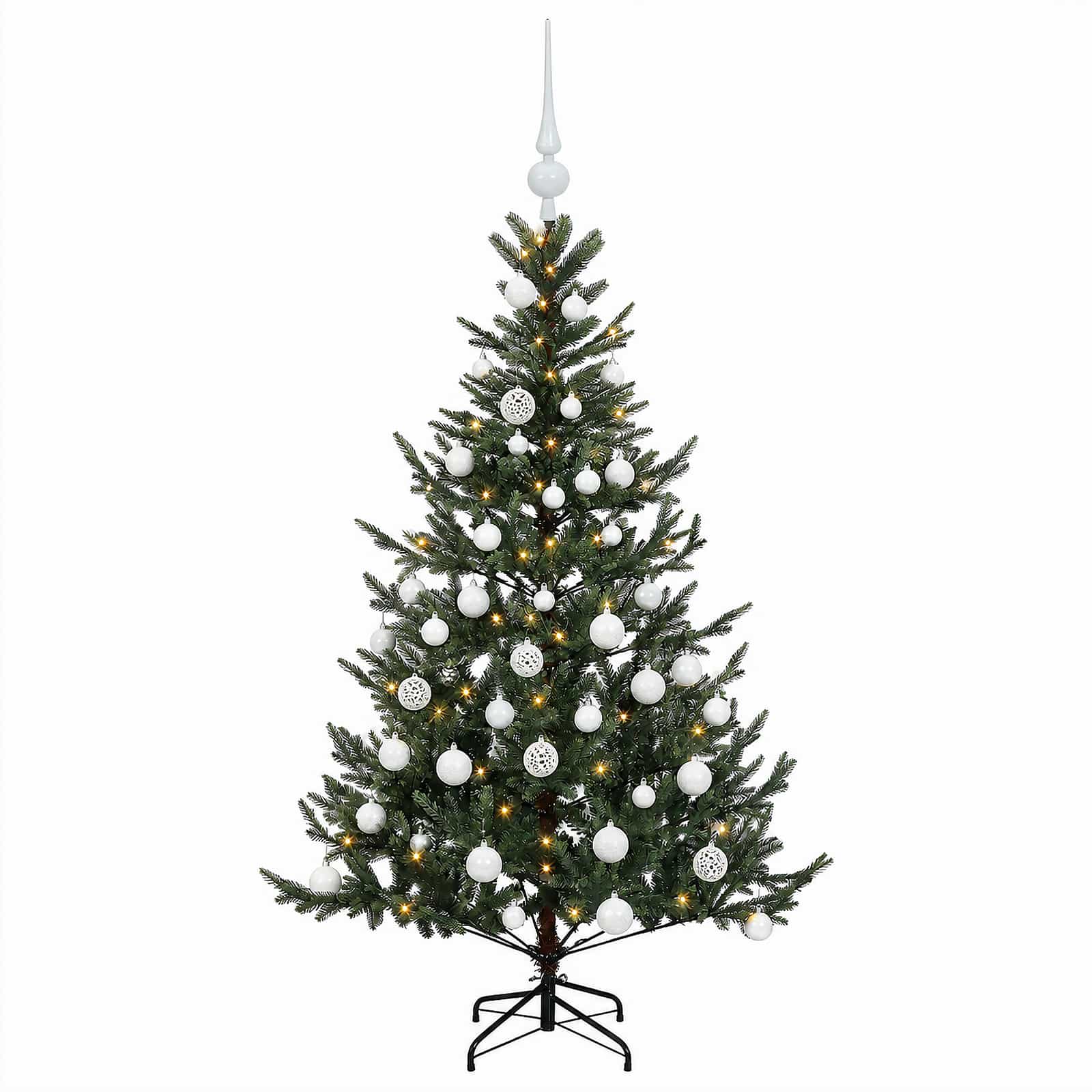 Umetna božična jelka z bučko 150 cm 150 LED Toplo bela