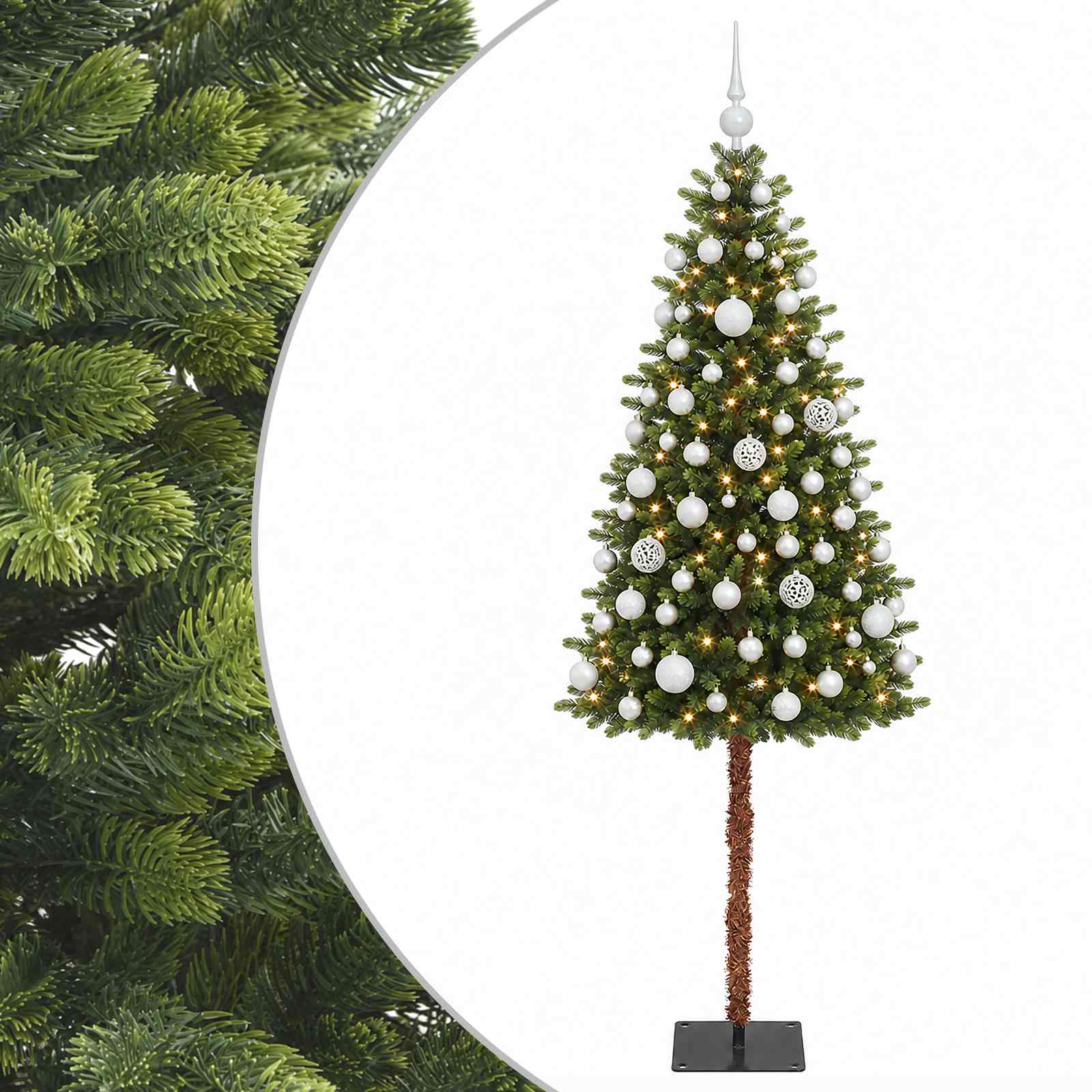 Umjetno božično drevo z okrasnimi kroglami 150 cm 150 LED