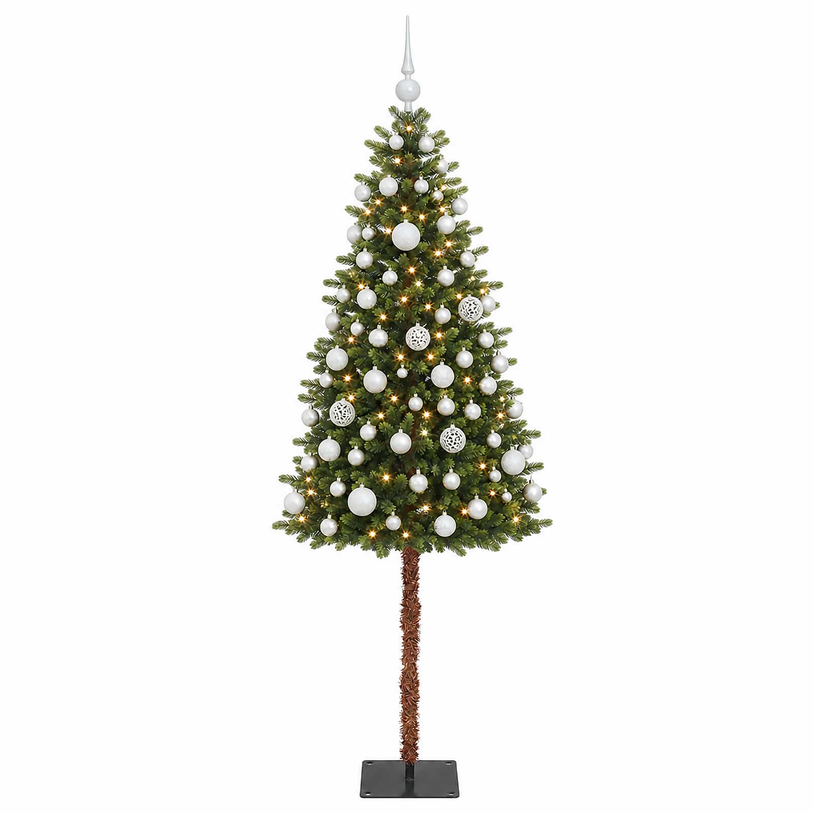 Umjetno božično drevo z okrasnimi kroglami 150 cm 150 LED