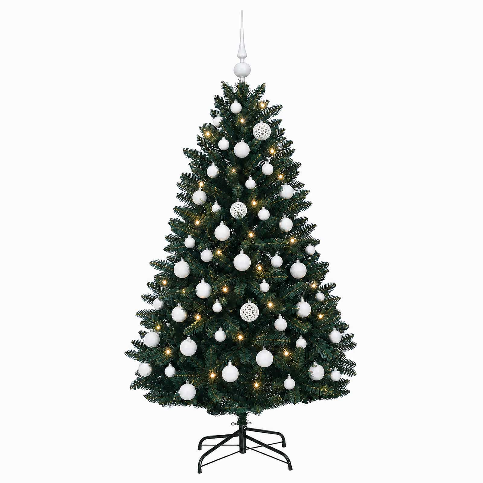 Umetno božično drevesce, temno zeleno, z božično kroglo 150 cm