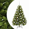 vidaXL Kunstlik heleroheline j&otilde;ulupuu j&otilde;ulukuuliga 120 cm 150 LED-i