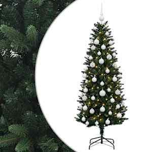 vidaXL Tehisj&otilde;ulukuusk koos kaunistustega 120 cm 150 LED-i Soe valge