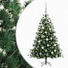vidaXL Kunstkuusk koos j&otilde;ulukuuliga 120 cm 150 LED-i Soe valge