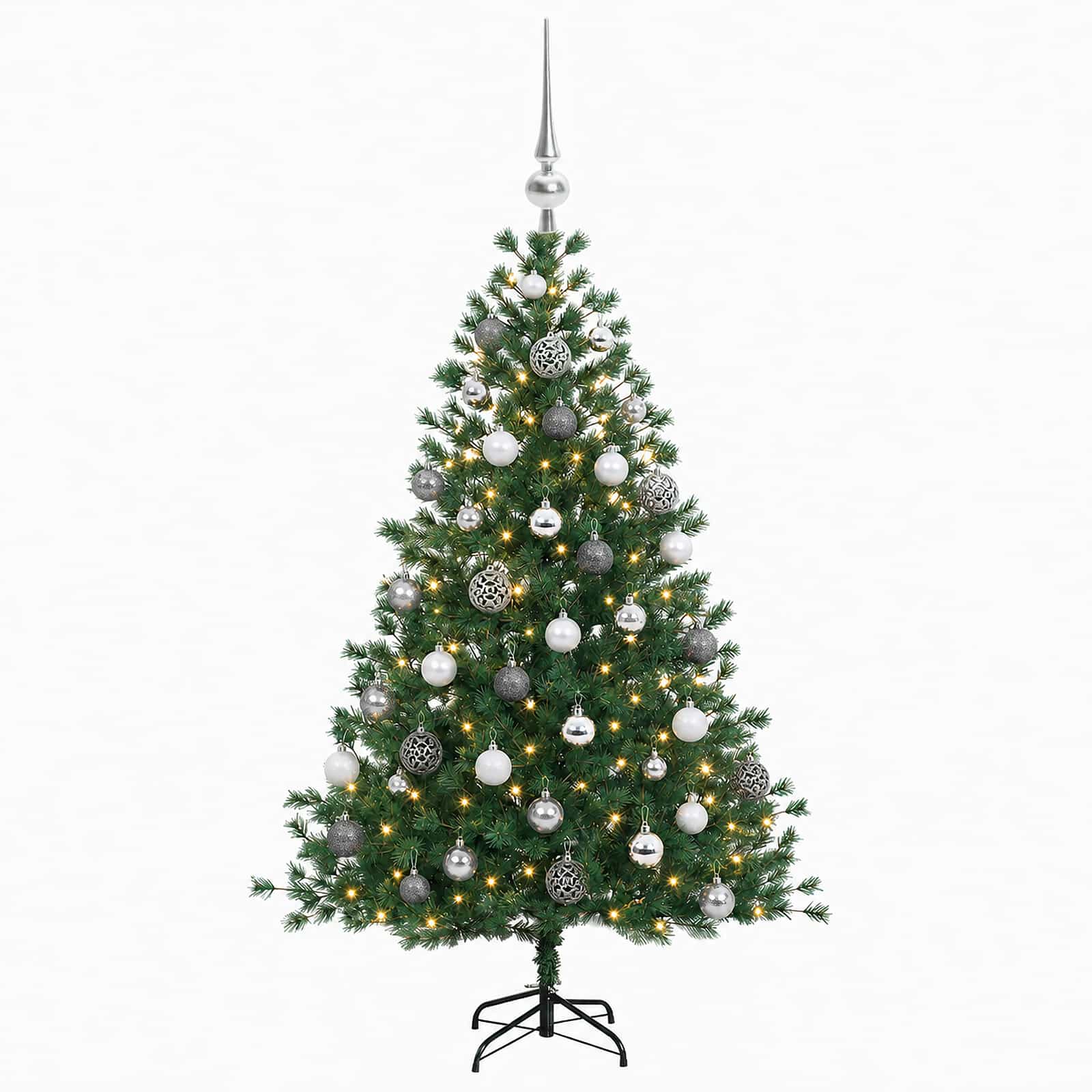 Umetna božična jelka z bučko 120 cm 150 LED Toplo bela