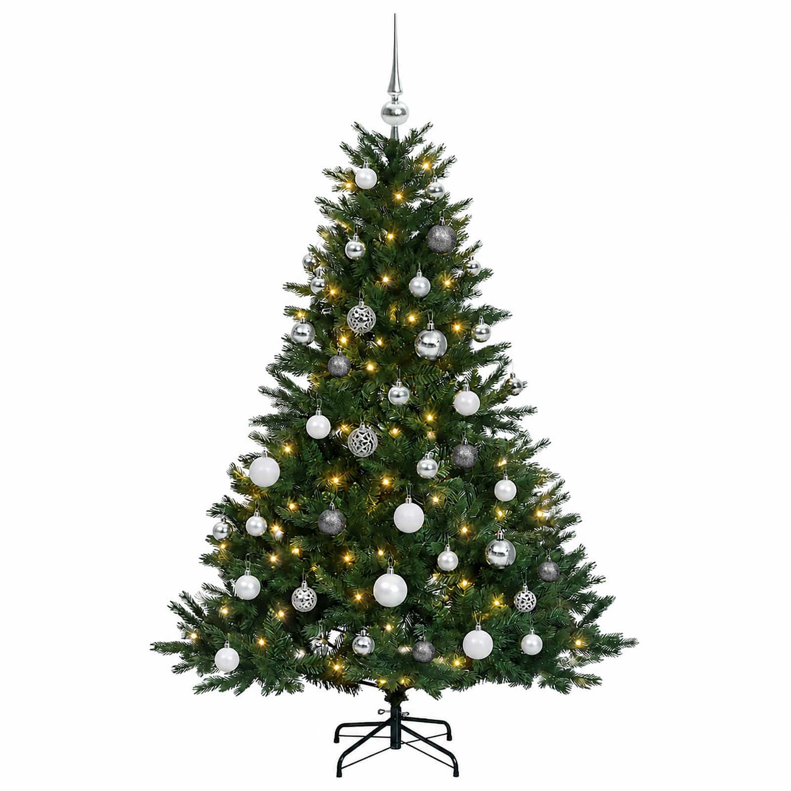 Umetna božična jelka z bučko 150 cm 150 LED Toplo bela
