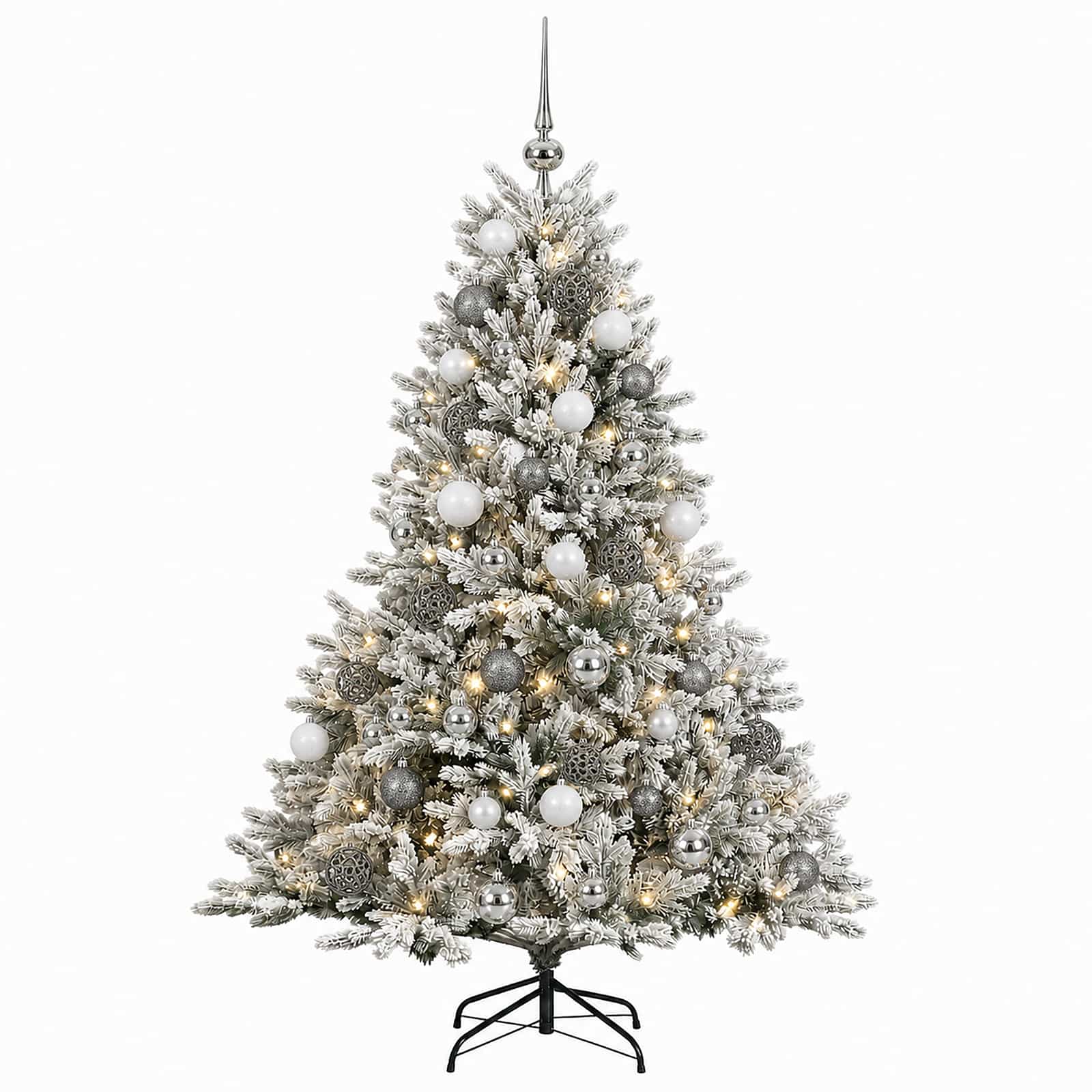 Umetna božična jelka z bučko 150 cm 150 LED Toplo bela