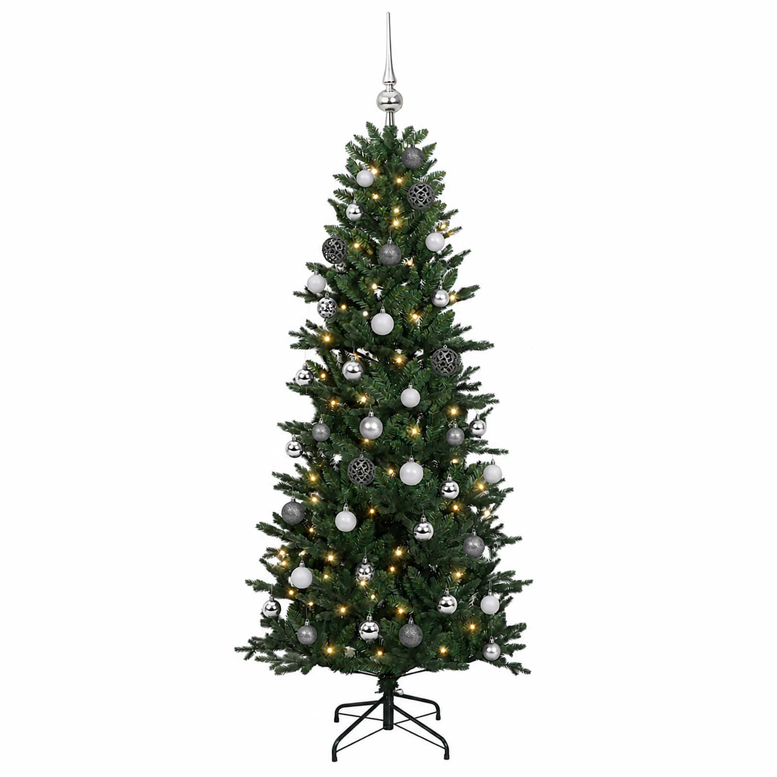 Umetna božična jelka z bučko 150 cm 150 LED Toplo bela