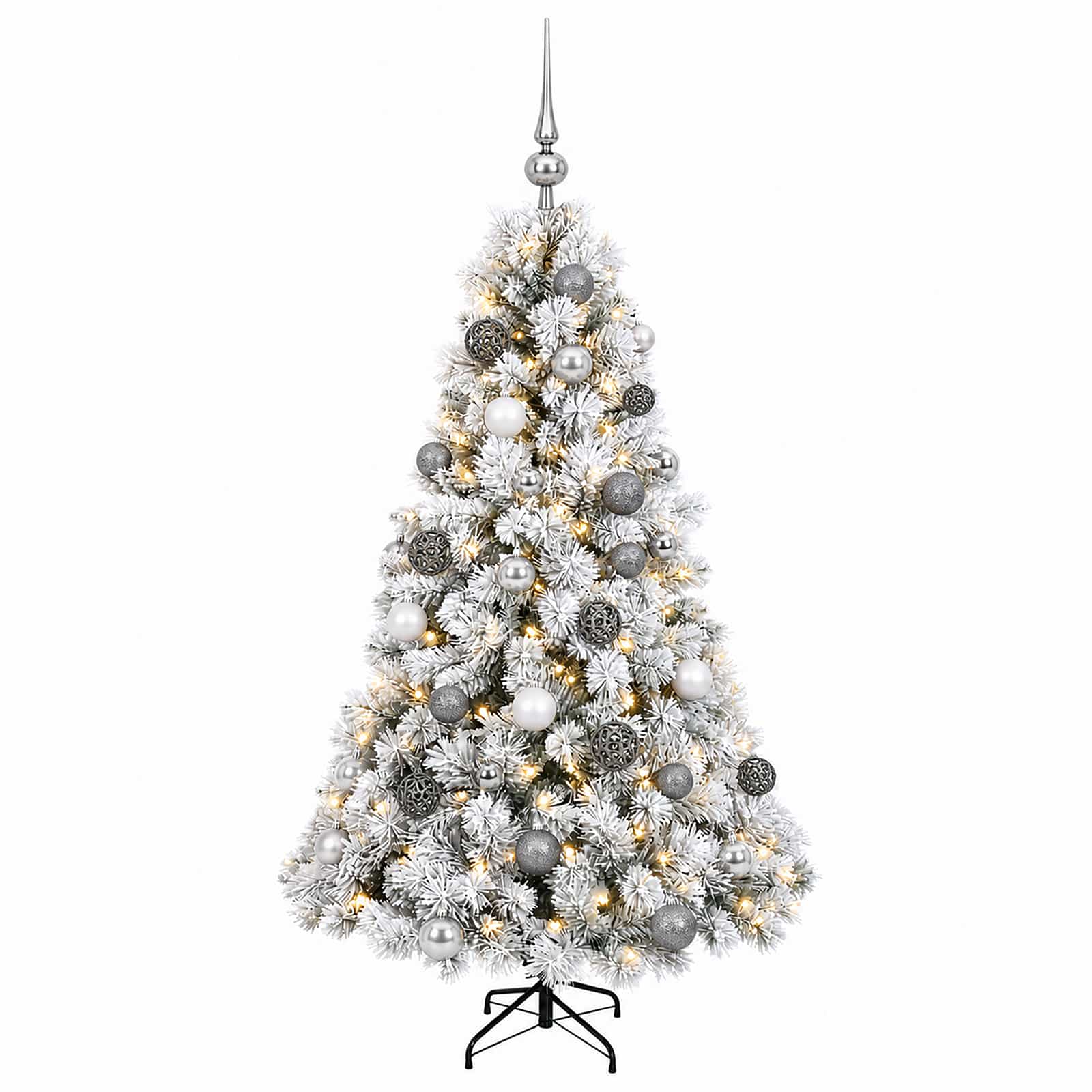 Umetna božična jelka z bučko 150 cm 150 LED Toplo bela