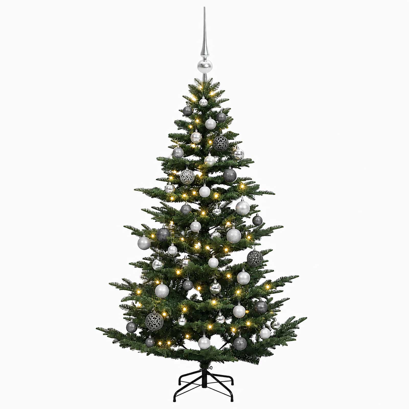 Umetna božična jelka z bučko 120 cm 150 LED Toplo bela