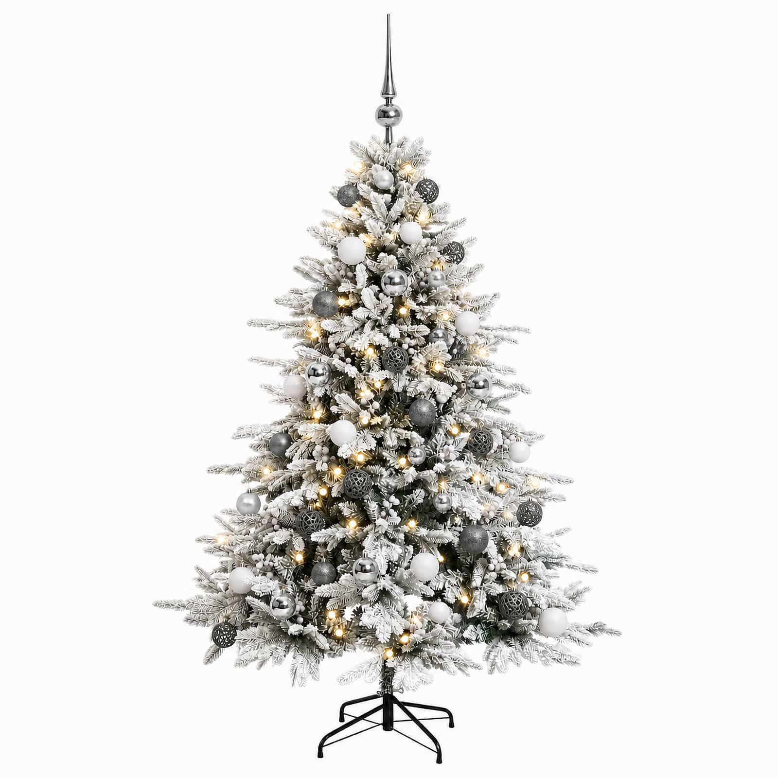 Umetna božična jelka z bučko 120 cm 150 LED Toplo bela