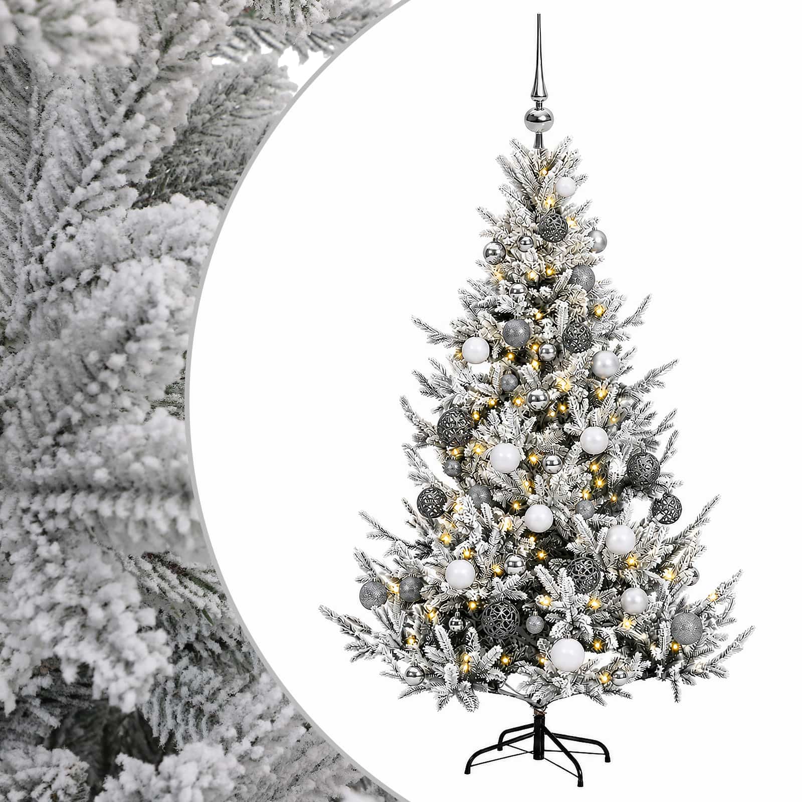 Umetna božična jelka z bučko 120 cm 150 LED Toplo bela