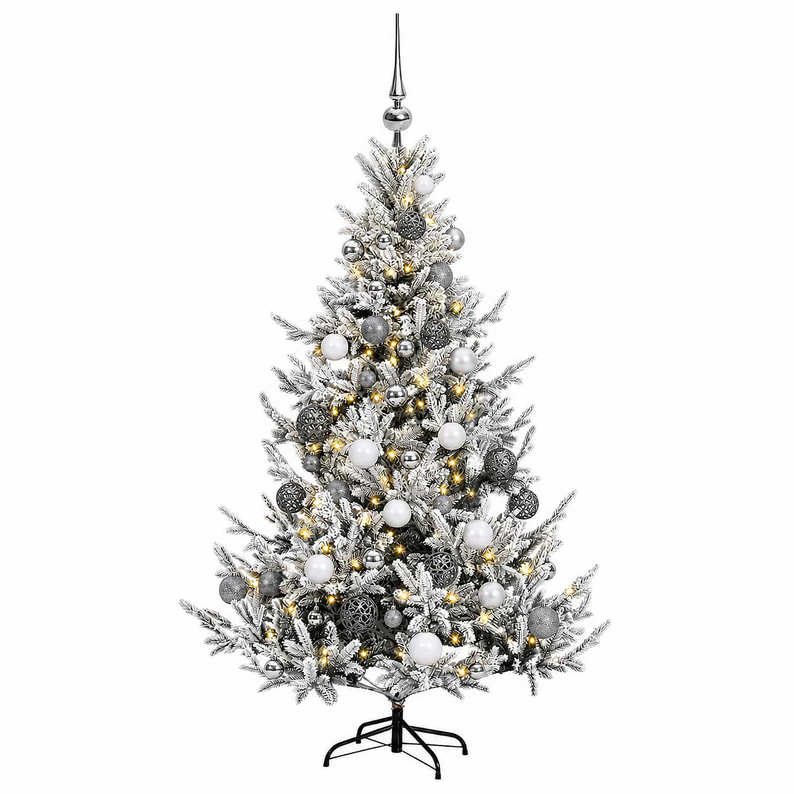 Umetna božična jelka z bučko 120 cm 150 LED Toplo bela