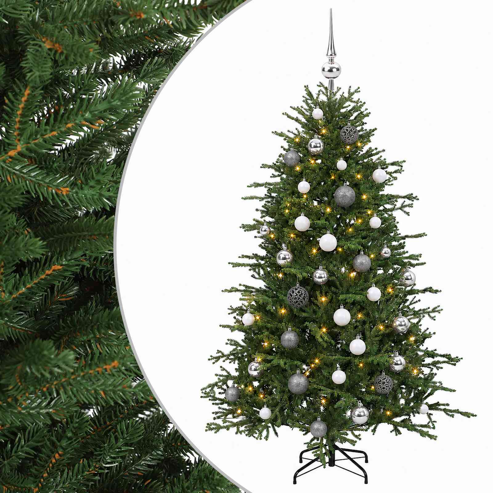 Umetna božična jelka z bučko 120 cm 150 LED Toplo bela