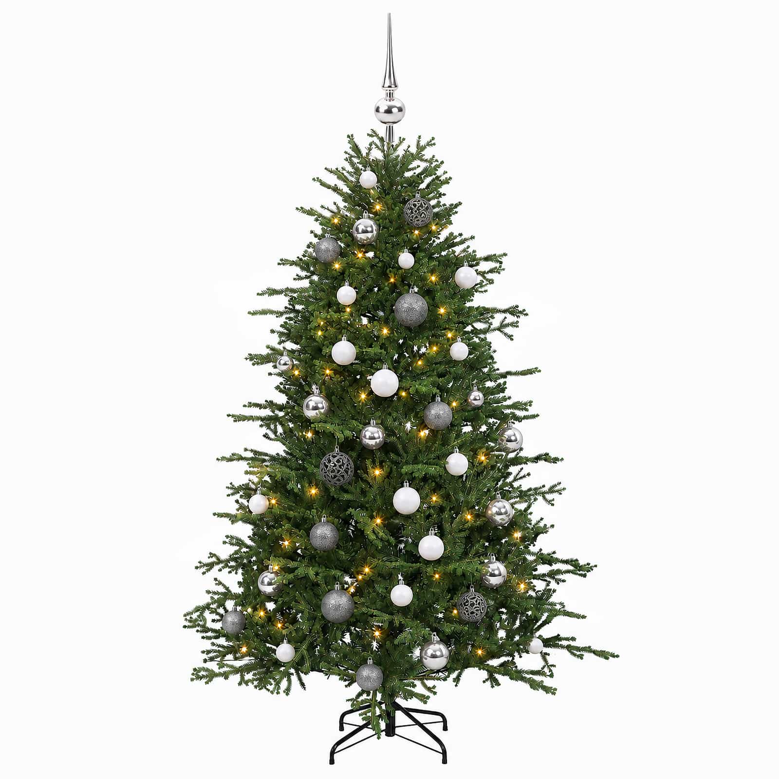 Umetna božična jelka z bučko 120 cm 150 LED Toplo bela
