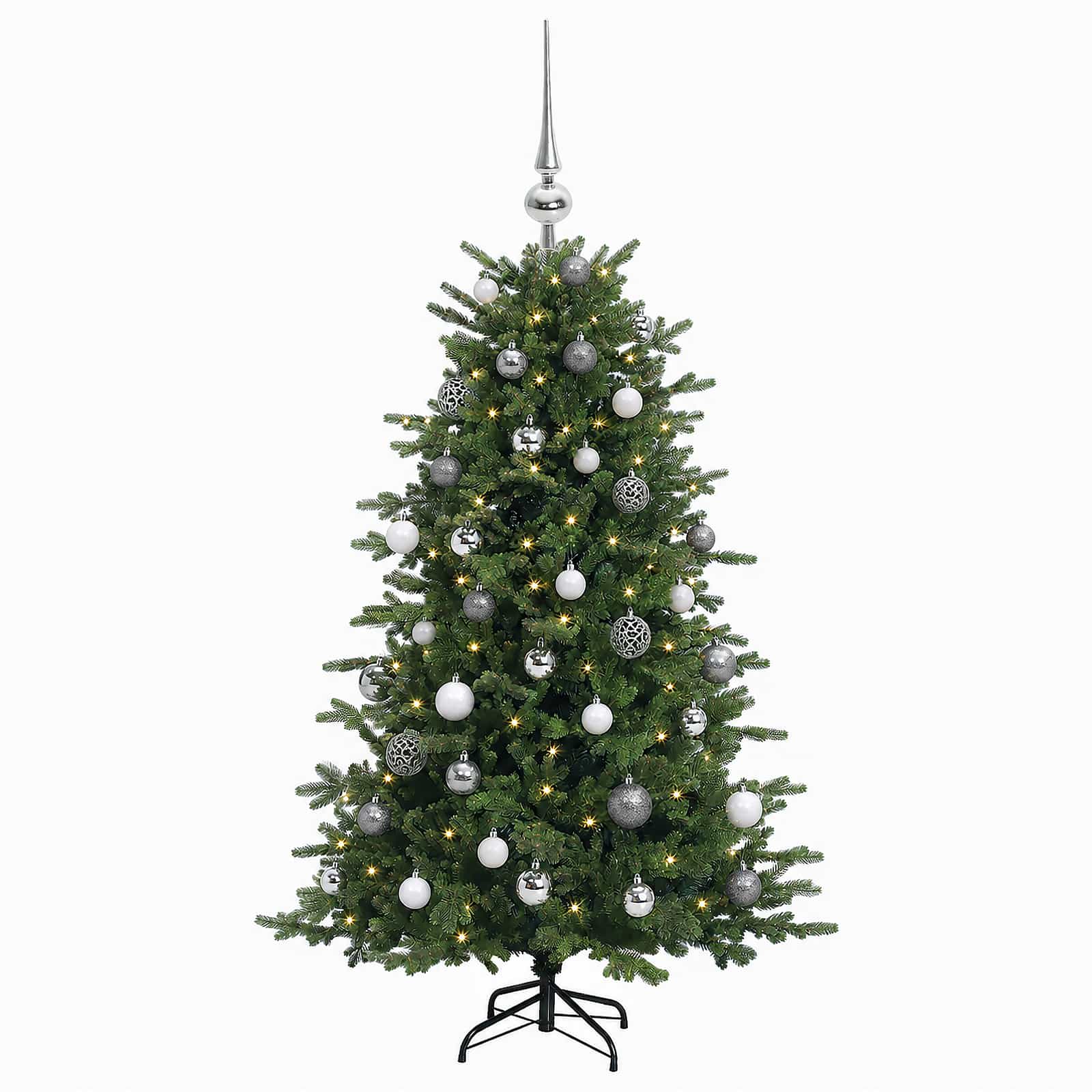 Umetna božična jelka z bučko 120 cm 150 LED Toplo bela