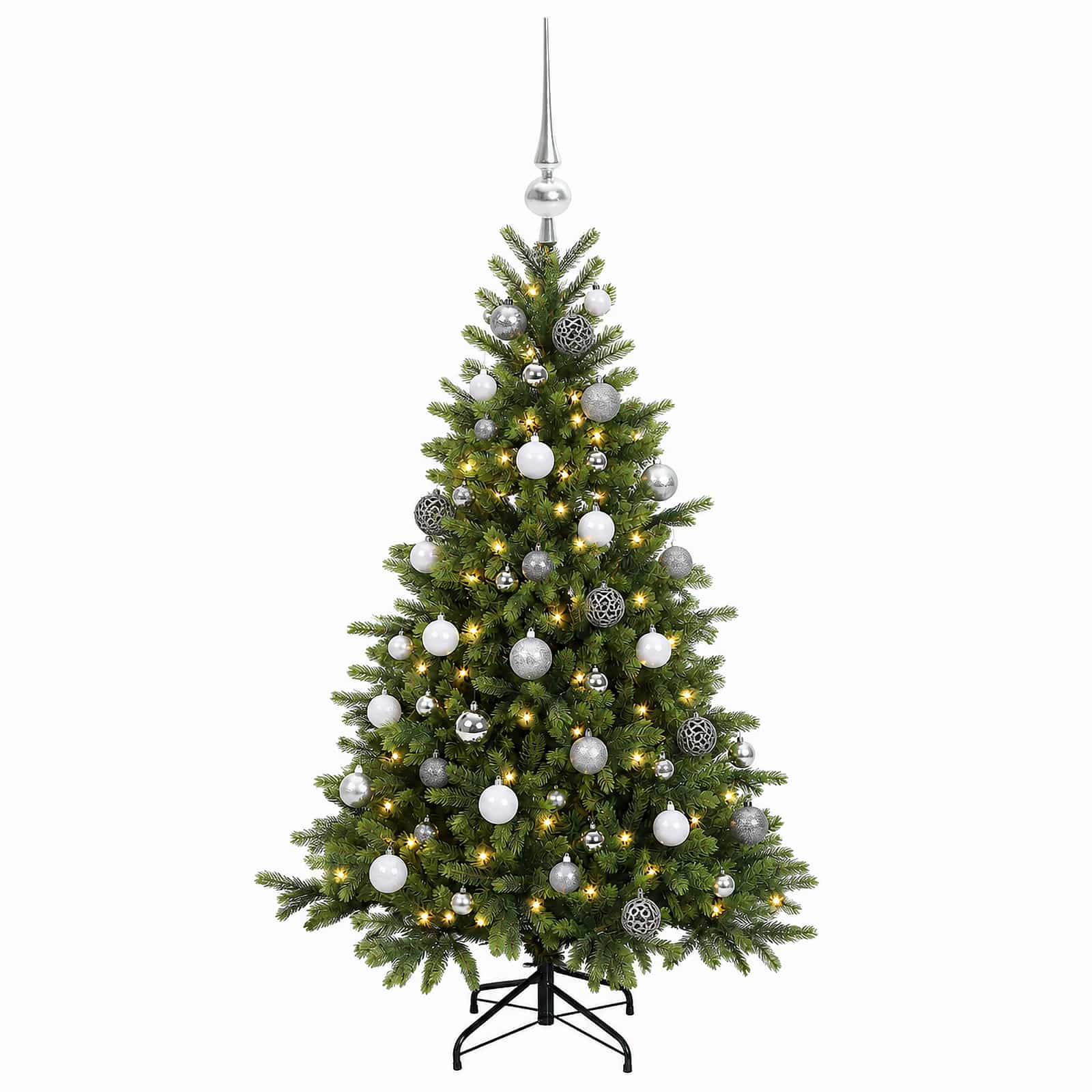 Umetna božična jelka z bučko 120 cm 150 LED Toplo bela