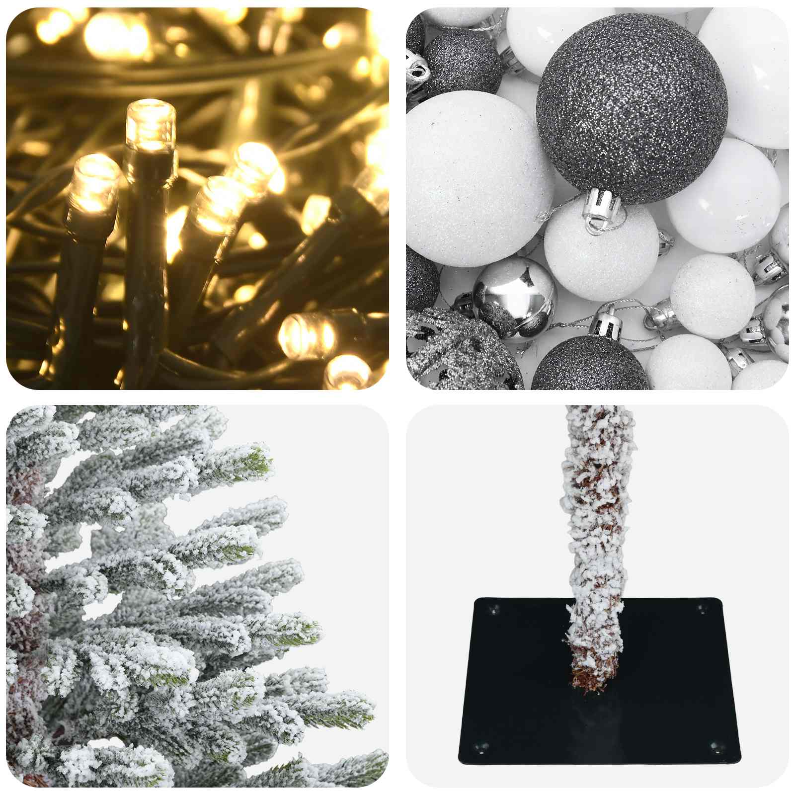 Umjetno božično drevo z okrasnimi kroglami 120 cm 150 LED