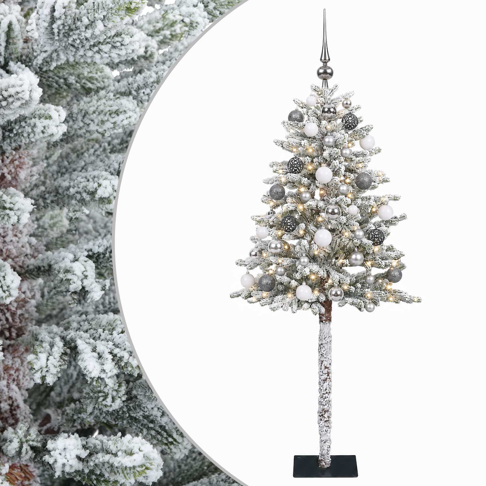 vidaXL Brad de Crăciun artificial cu globuri 120 cm 150 LED-uri