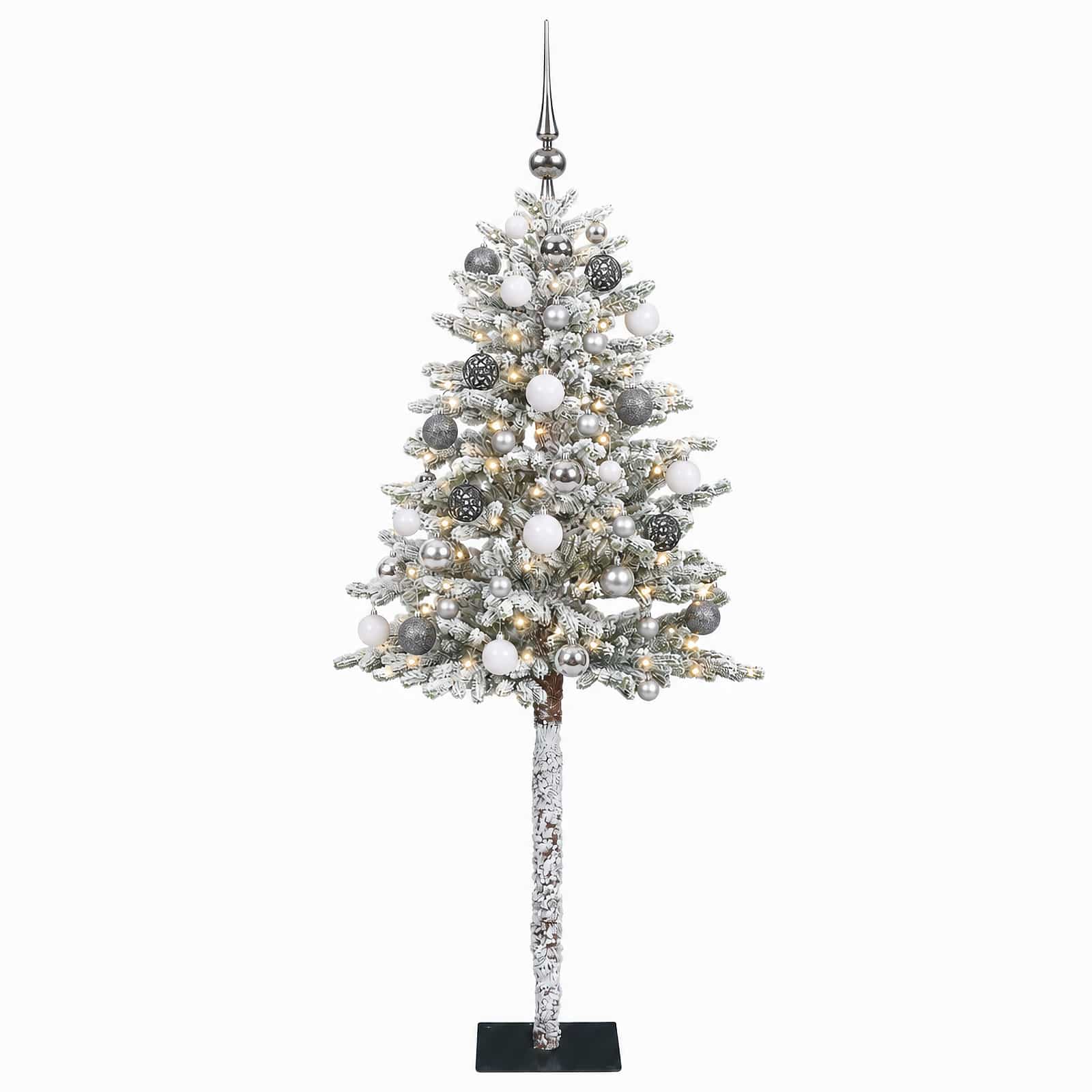 Umjetno božično drevo z okrasnimi kroglami 150 cm 150 LED