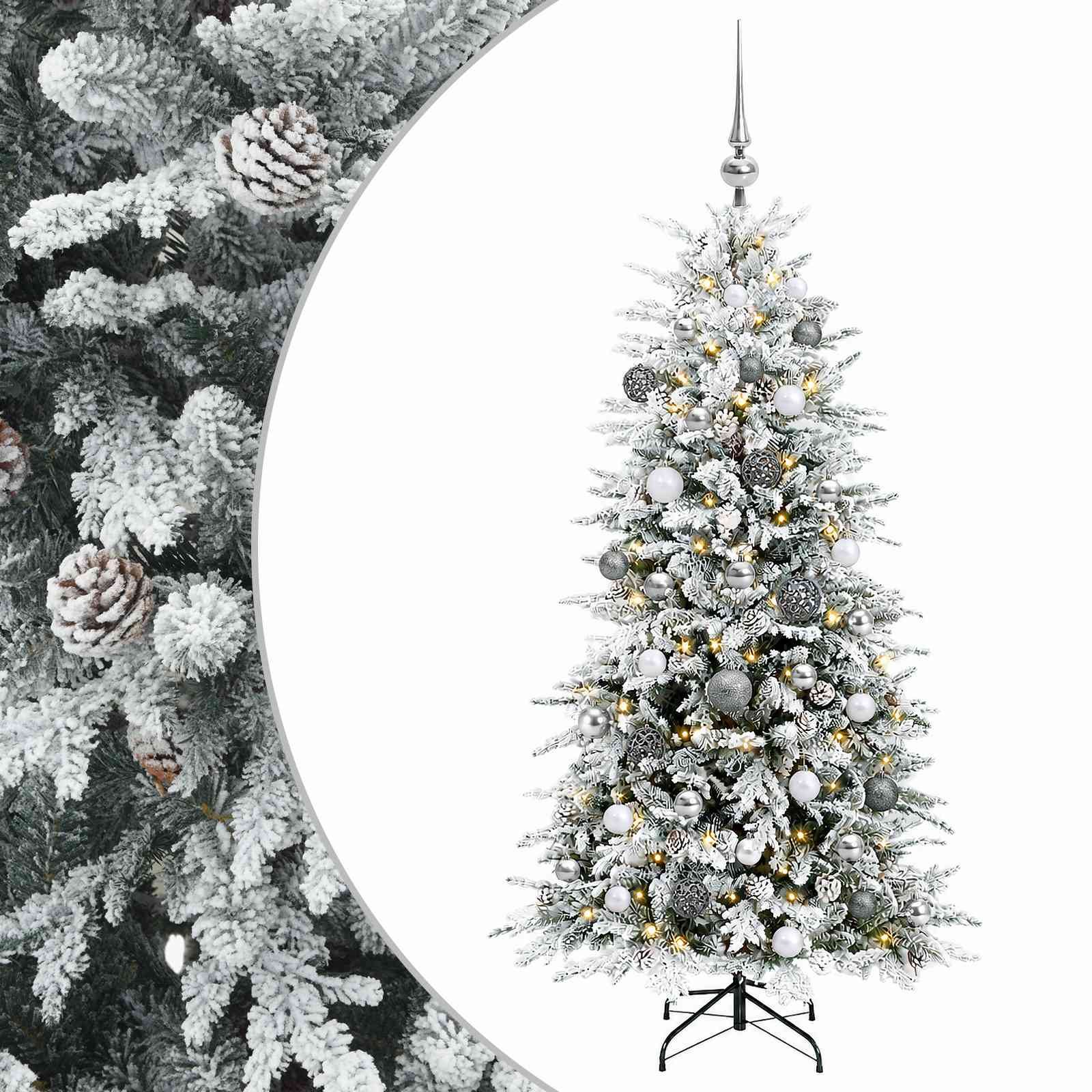 Umetna božična jelka z bučko 120 cm 150 LED Toplo bela