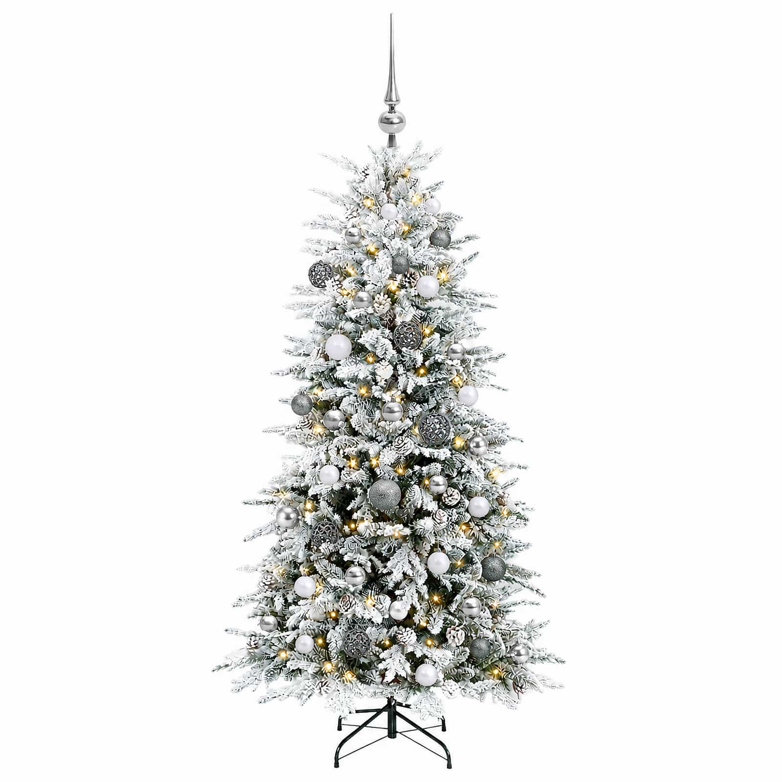 Umetna božična jelka z bučko 120 cm 150 LED Toplo bela