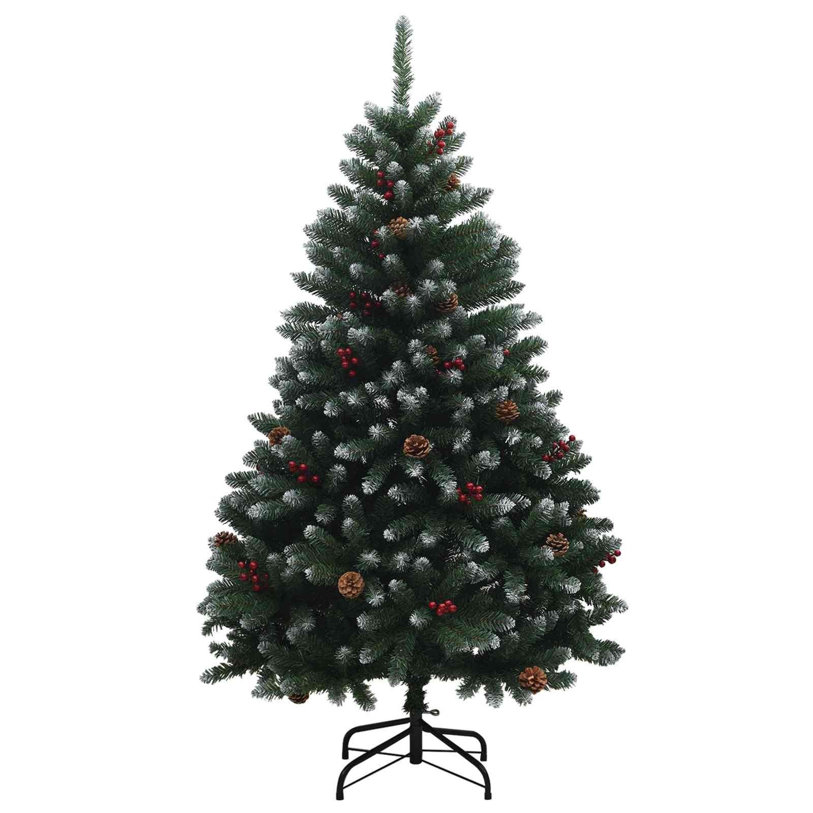Umetna božična jelka, zelena, z okraski 150 cm 150 LED