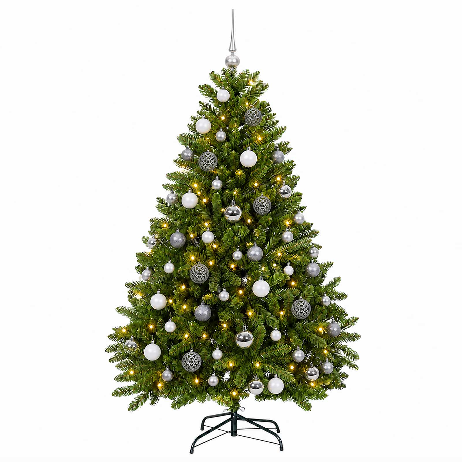 vidaXL Kunstkerstboom lichtgroen met kerstballen 120 cm 150 LED's groen, foto 4
