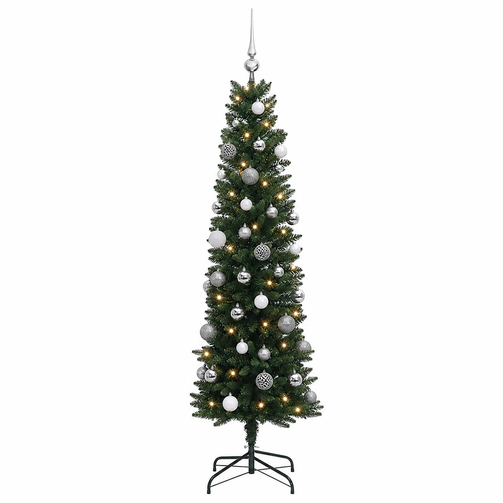 Umetno ozko božično drevesce z bunkicami 150 cm 150 LED