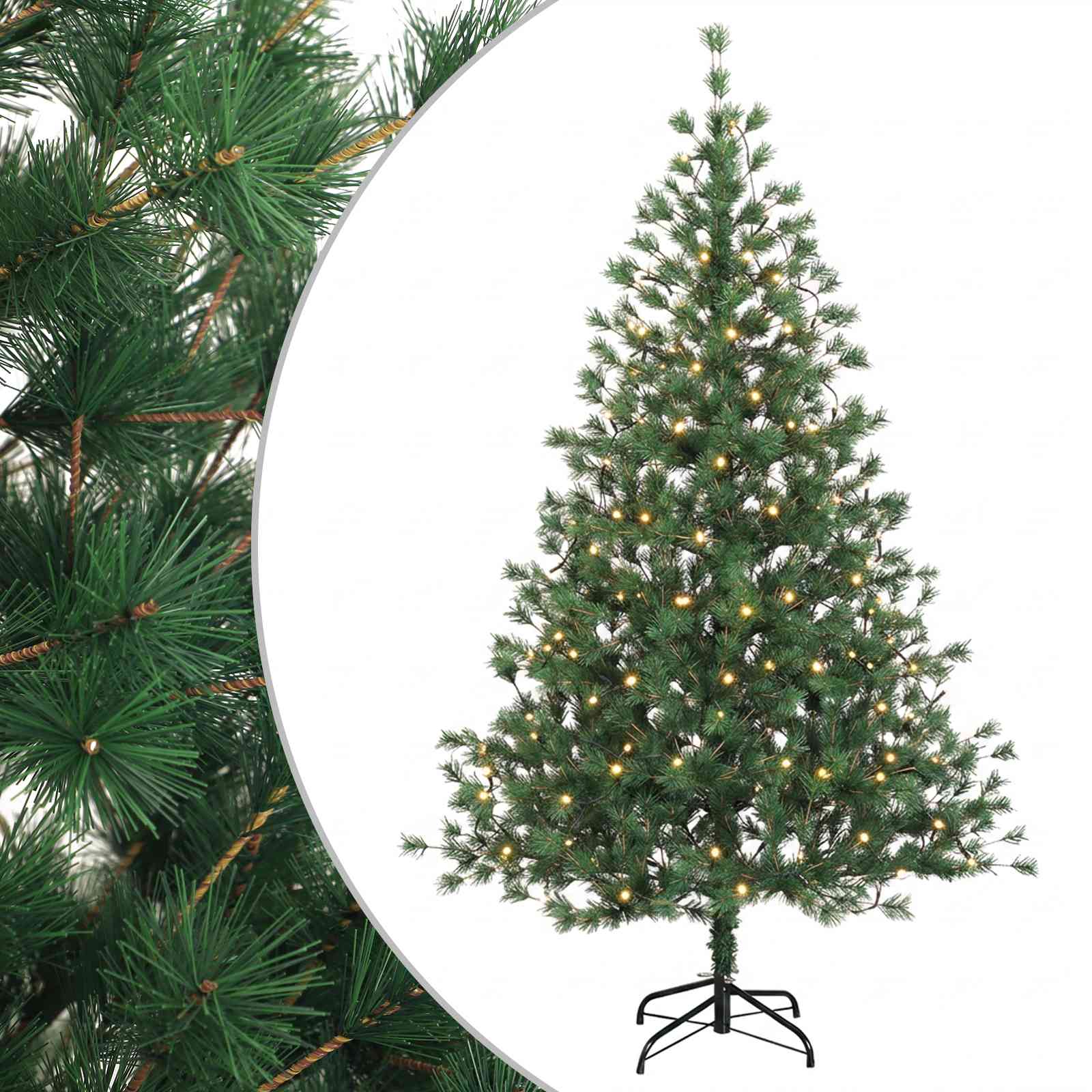 Umetno Zložljivo Božično Drevo 240 cm 300 LED Toplo bela