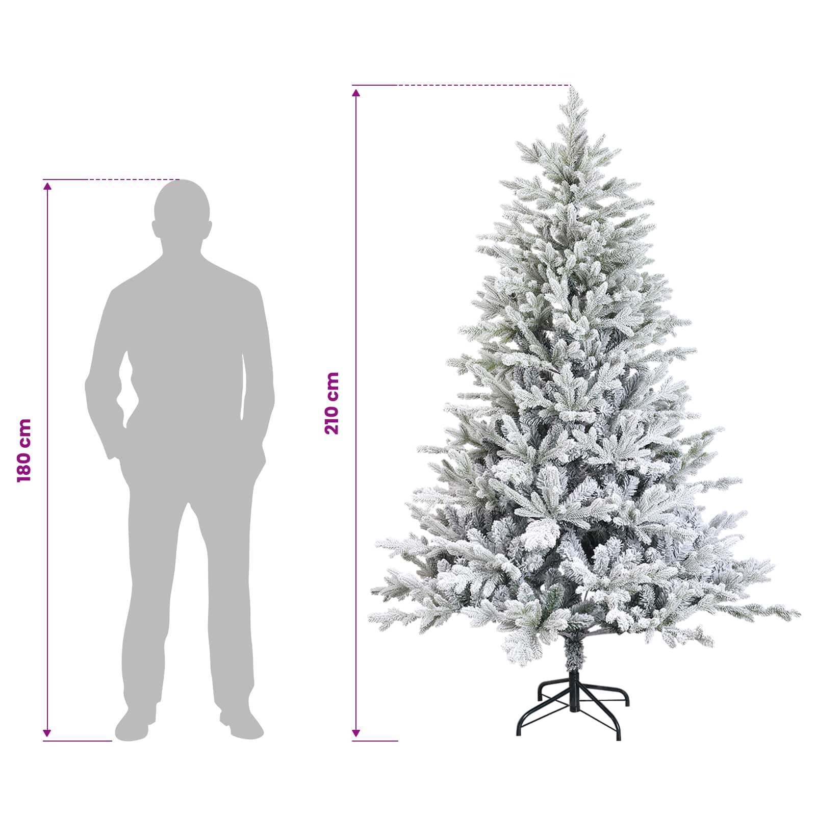 Artificial Hinged Christmas Tree size guide