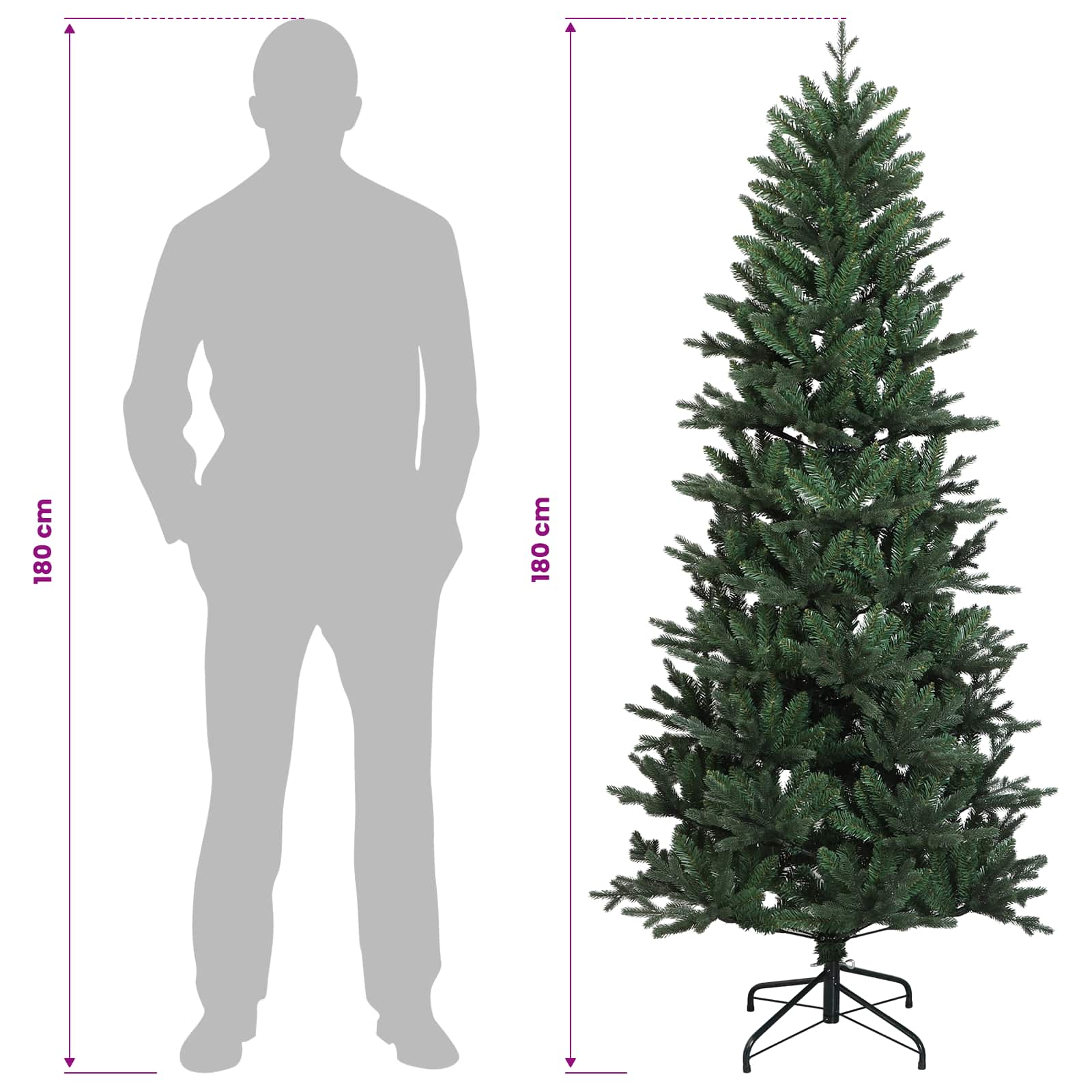 Artificial Hinged Christmas Tree size guide