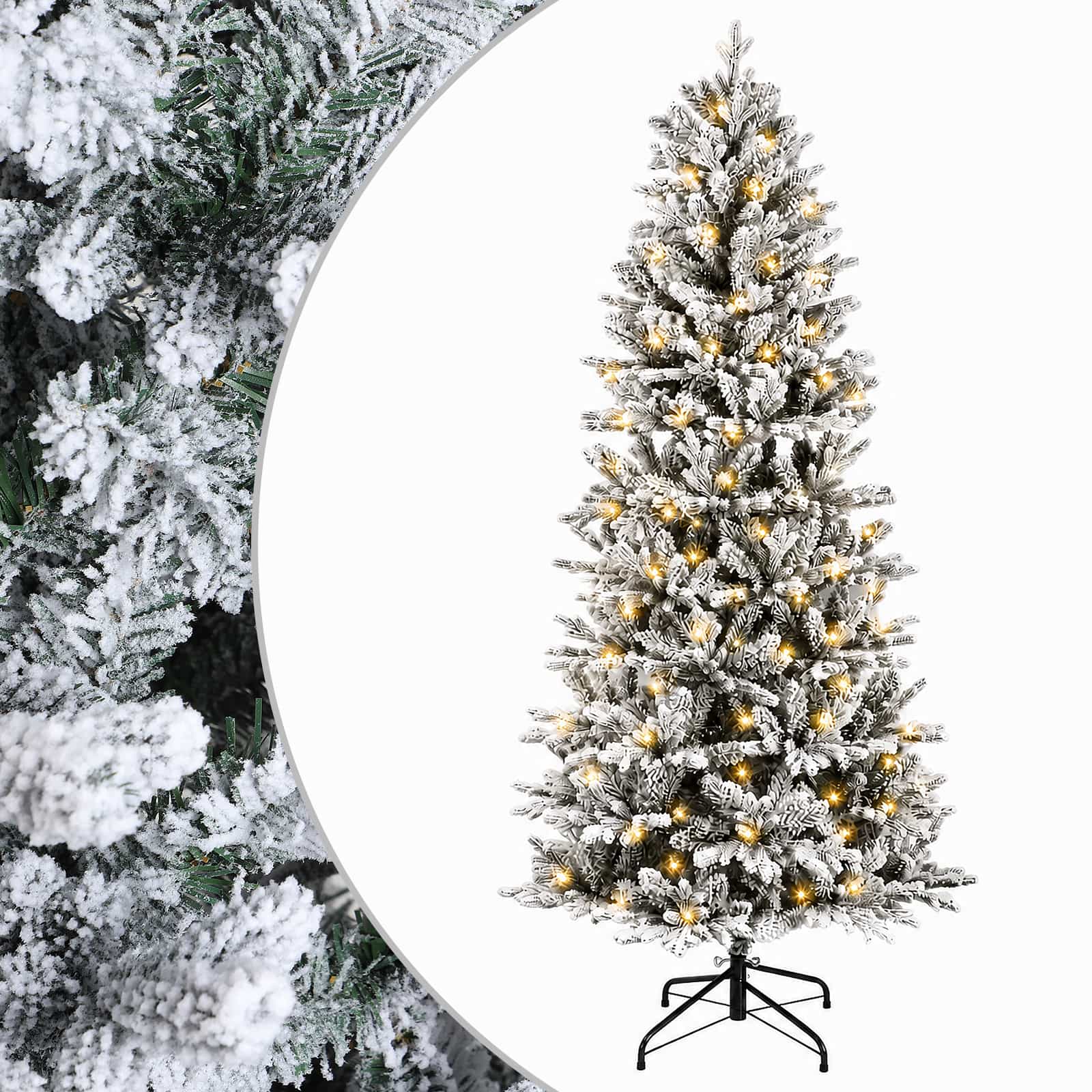 Umetno Zložljivo Božično Drevo 210 cm 300 LED Toplo bela