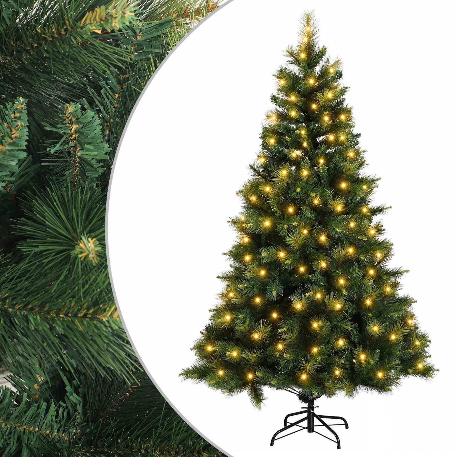 Umetno Zložljivo Božično Drevo 240 cm 300 LED Toplo bela