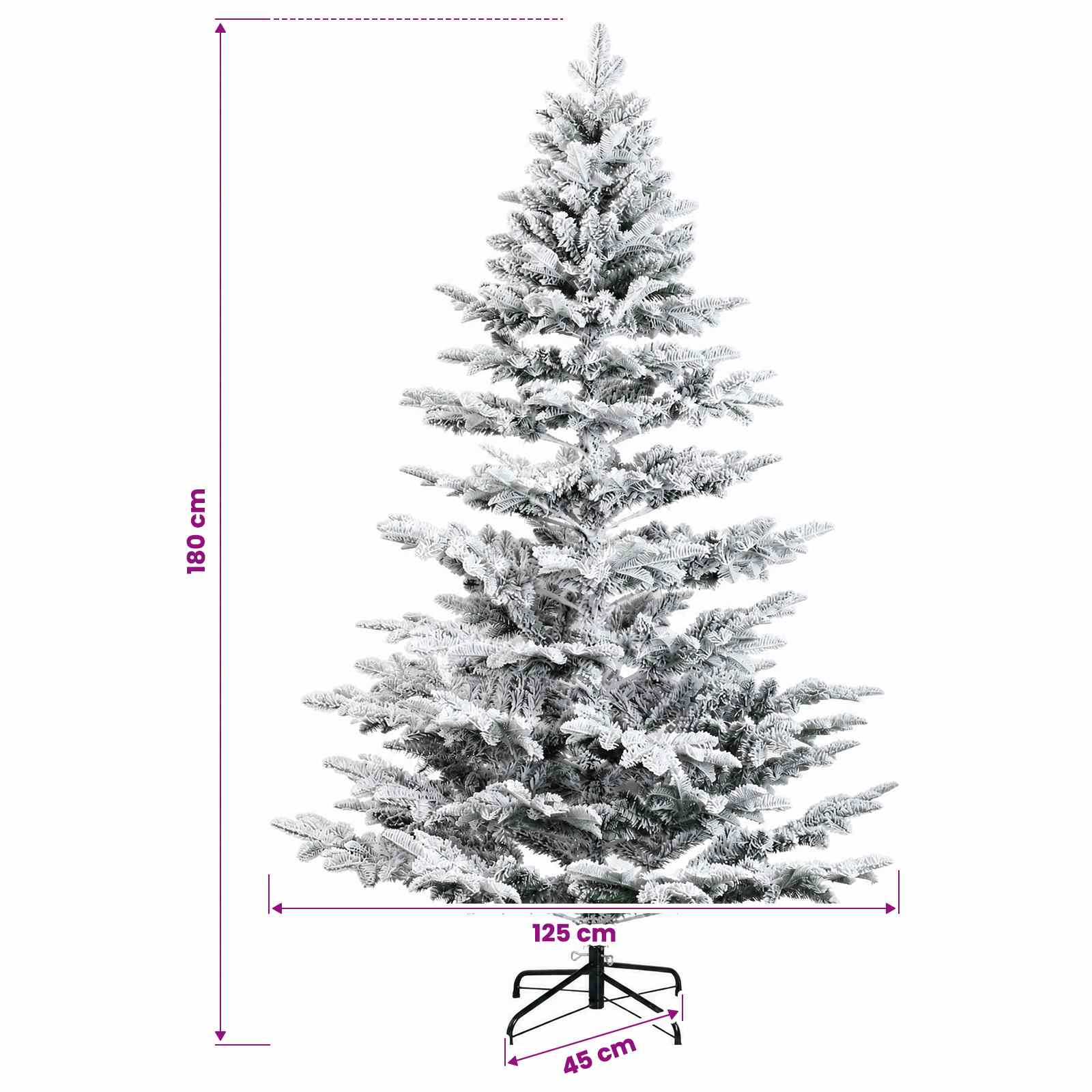 Umetno Zložljivo Božično Drevo 180 cm 300 LED Toplo bela