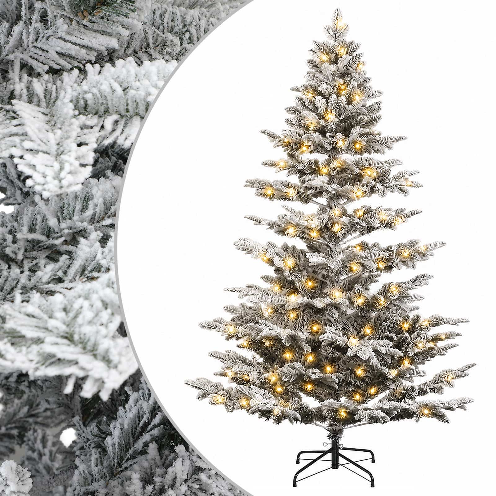 Umetno Zložljivo Božično Drevo 240 cm 300 LED Toplo bela