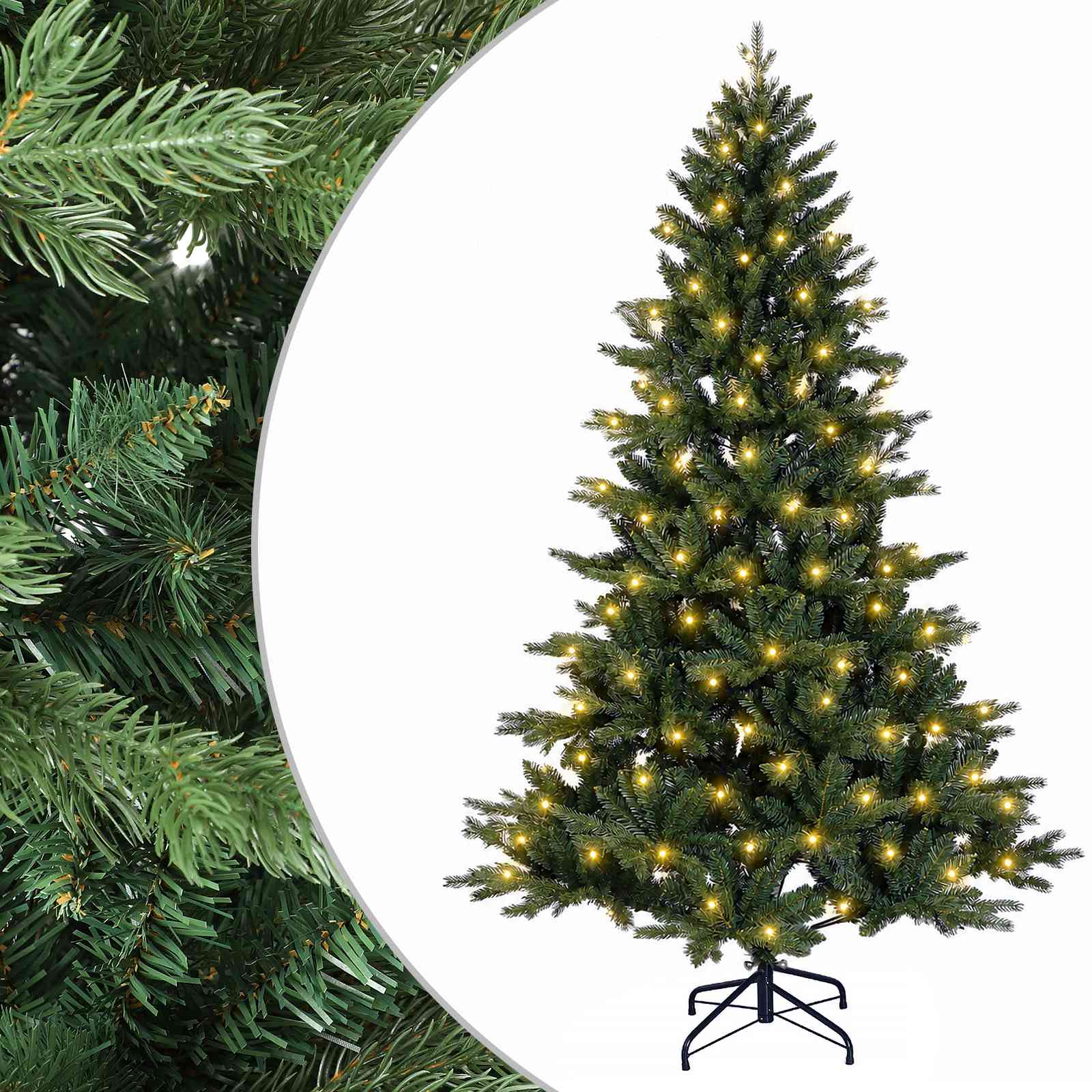 Umetno Zložljivo Božično Drevo 210 cm 300 LED Toplo bela