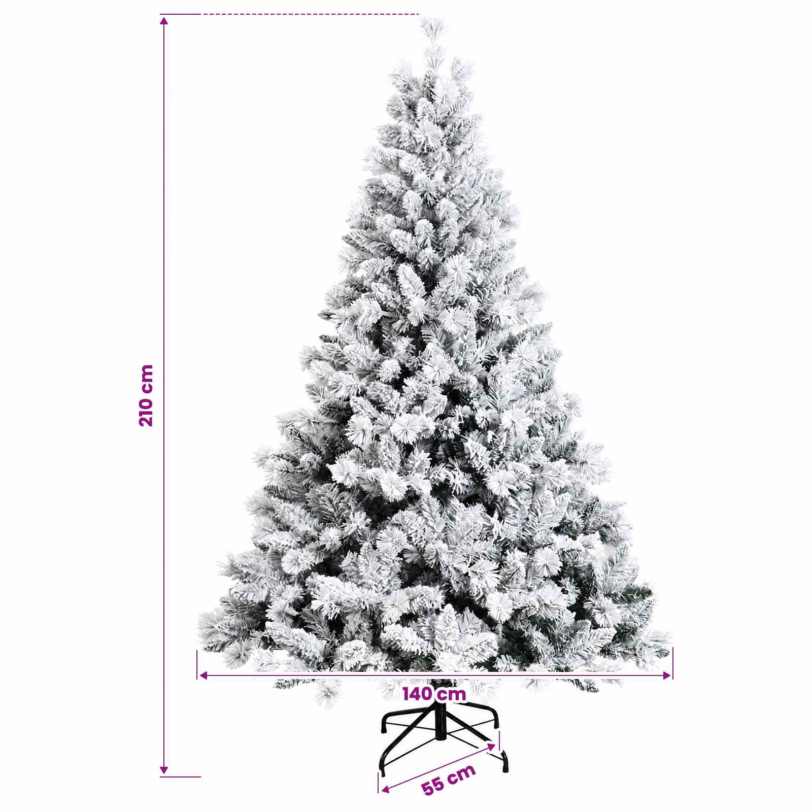 Artificial Christmas Tree with Bauble 300 LEDs size guide