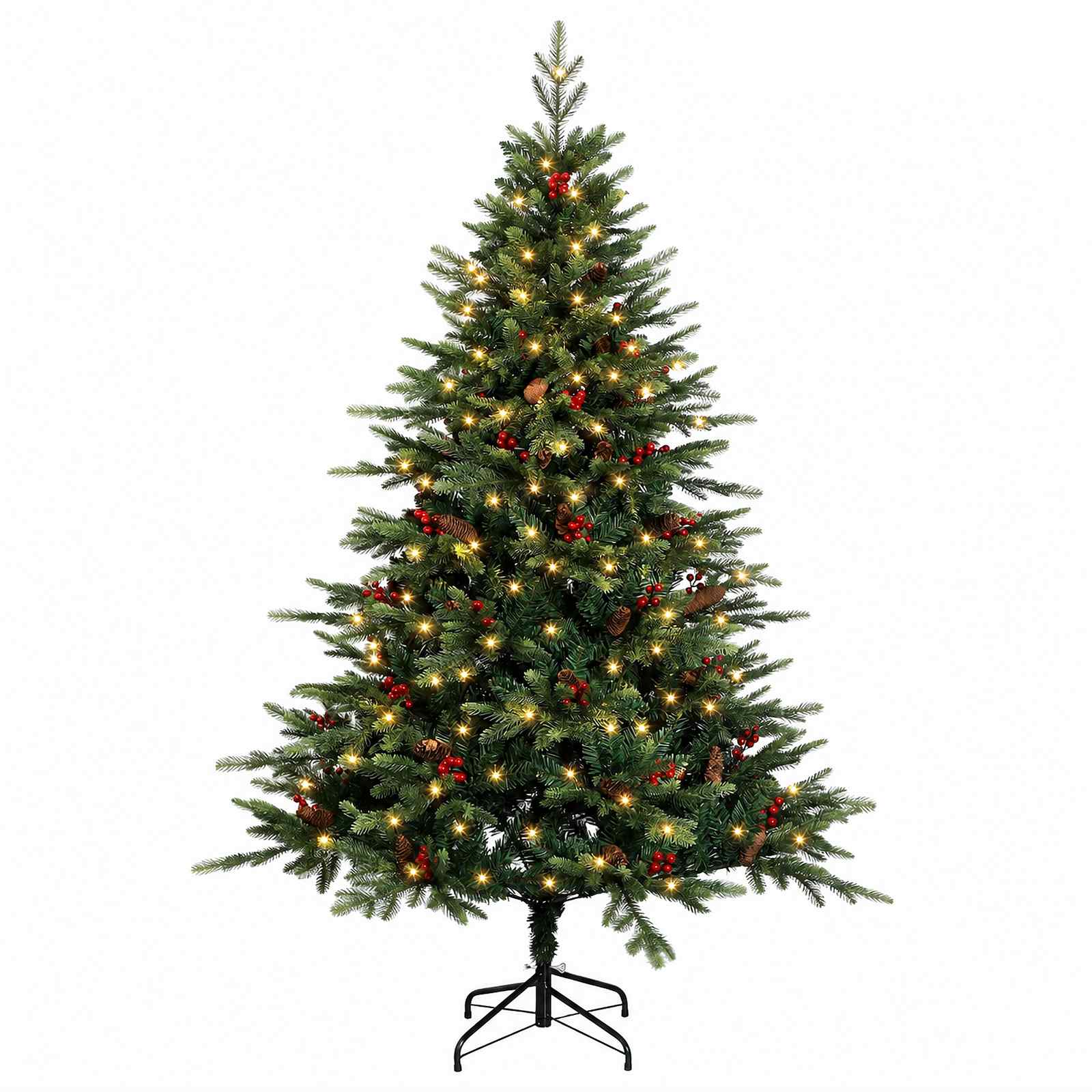 Umetno Zložljivo Božično Drevo 180 cm 300 LED Toplo bela